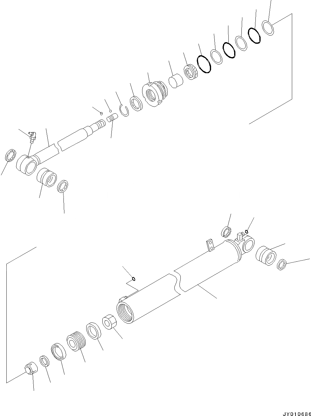 Схема запчастей Komatsu PC88MR-8 - ЦИЛИНДР ПОВОРОТА СТРЕЛЫ, ВНУТР. ЧАСТИ (№-) ЦИЛИНДР ПОВОРОТА СТРЕЛЫ