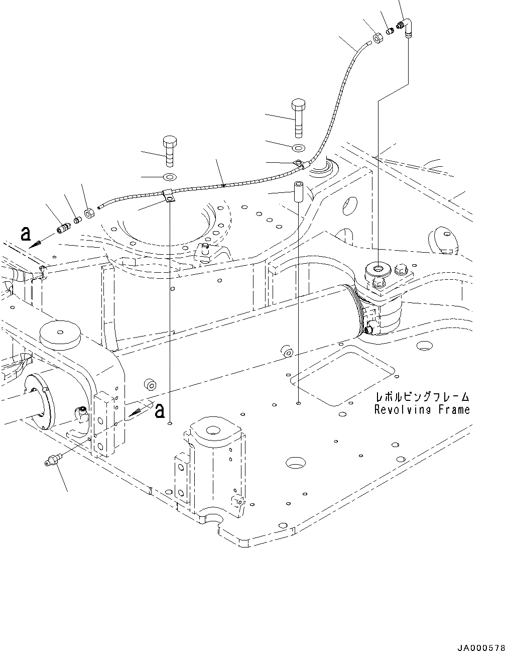 Схема запчастей Komatsu PC88MR-8 - ПОВОРОТН. КРУГ СМАЗКА (№-) ПОВОРОТН. КРУГ СМАЗКА