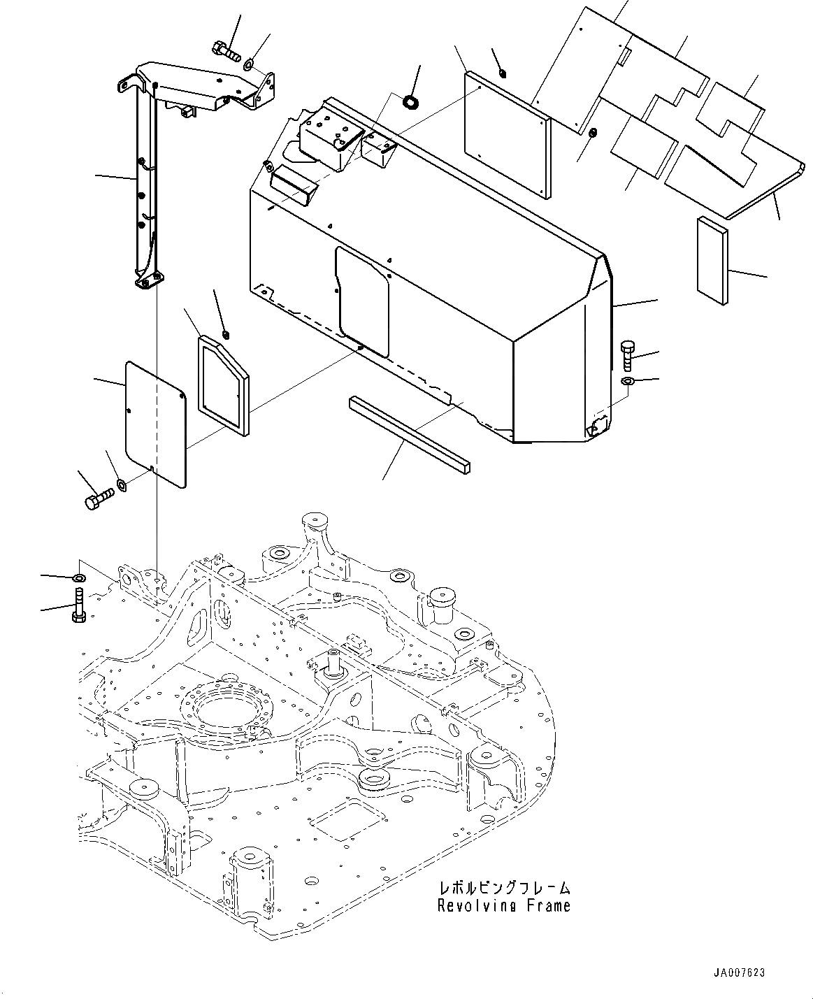 Схема запчастей Komatsu PC88MR-8 - КАБИНА ПЕРЕГОРОДКА., (№7-) КАБИНА ПЕРЕГОРОДКА., С ВОДООТДЕЛИТЕЛЕМ И ДОПОЛН. ТОПЛИВН. ФИЛЬТР.