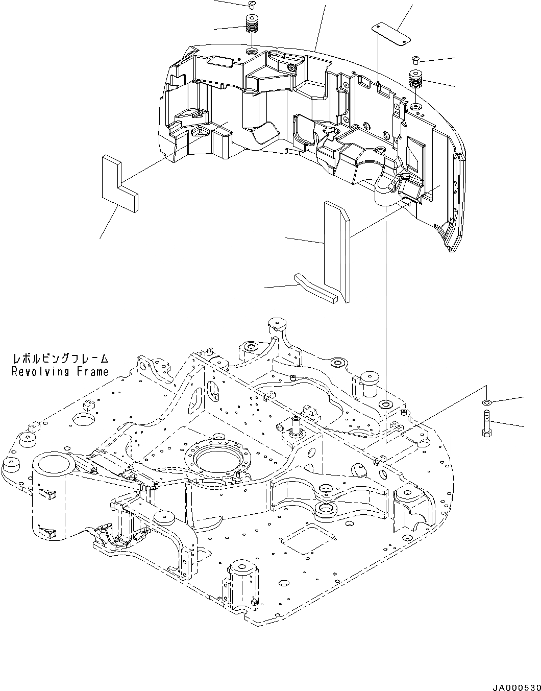 Схема запчастей Komatsu PC88MR-8 - ПРОТИВОВЕС (№-) ПРОТИВОВЕС, ВЕС KG