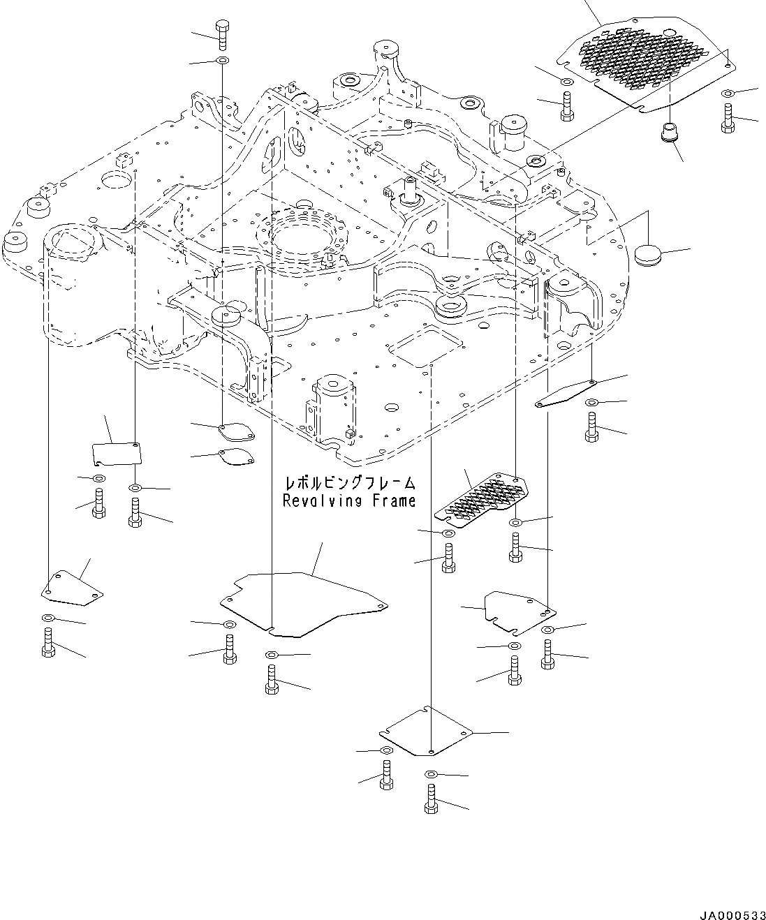 Схема запчастей Komatsu PC88MR-8 - НИЖН. КРЫШКА, (№-78) НИЖН. КРЫШКА