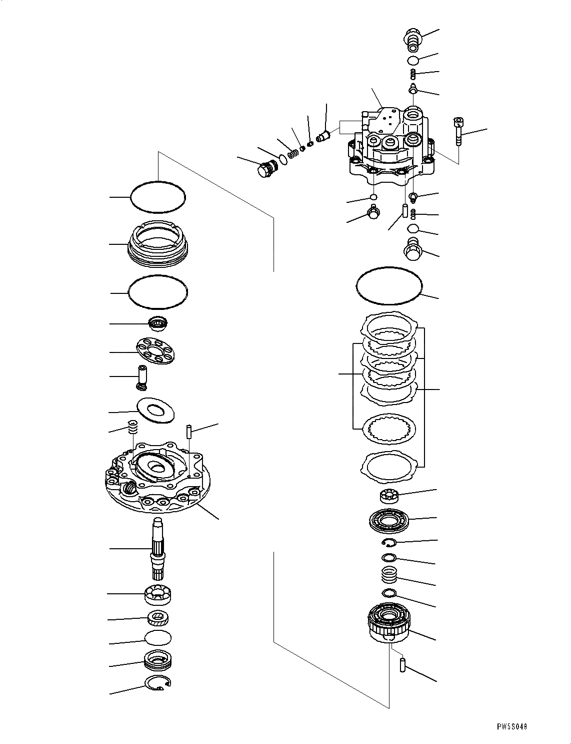 Схема запчастей Komatsu PC88MR-8 - МЕХАНИЗМ ПОВОРОТА И МОТОР, МОТОР ПОВОРОТА (/) (№-) МЕХАНИЗМ ПОВОРОТА И МОТОР