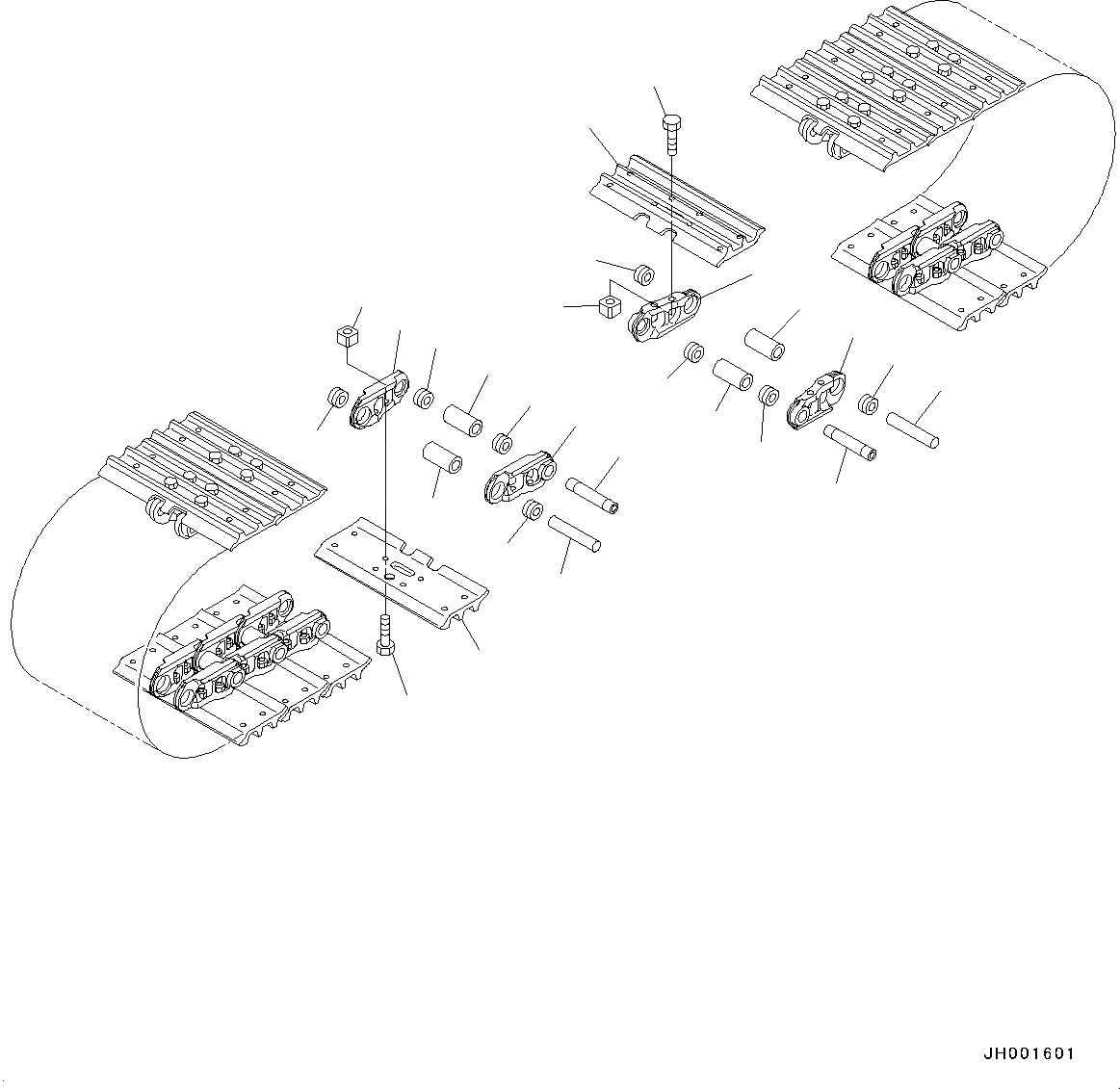 Схема запчастей Komatsu PC88MR-8 - ГУСЕНИЦЫ ASSEMBLY (№-) ГУСЕНИЦЫ ASSEMBLY, ТРОЙН. SHOE ГРУНТОЗАЦЕП, С ОТВЕРСТИЯМИD, ПОДУШКИ ДЛЯ АСФАЛЬТА, MM ШИР.