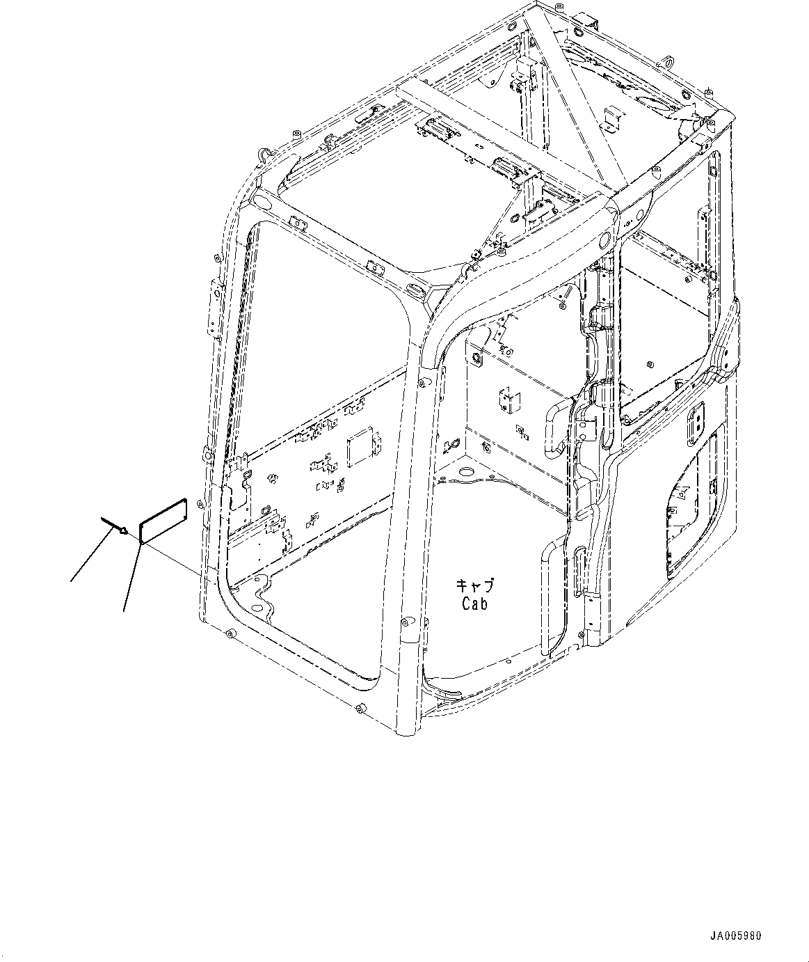 Схема запчастей Komatsu PC88MR-8 - ROPS ПЛАСТИНА (№-) ROPS ПЛАСТИНА, АНГЛ., TEXT ТИП