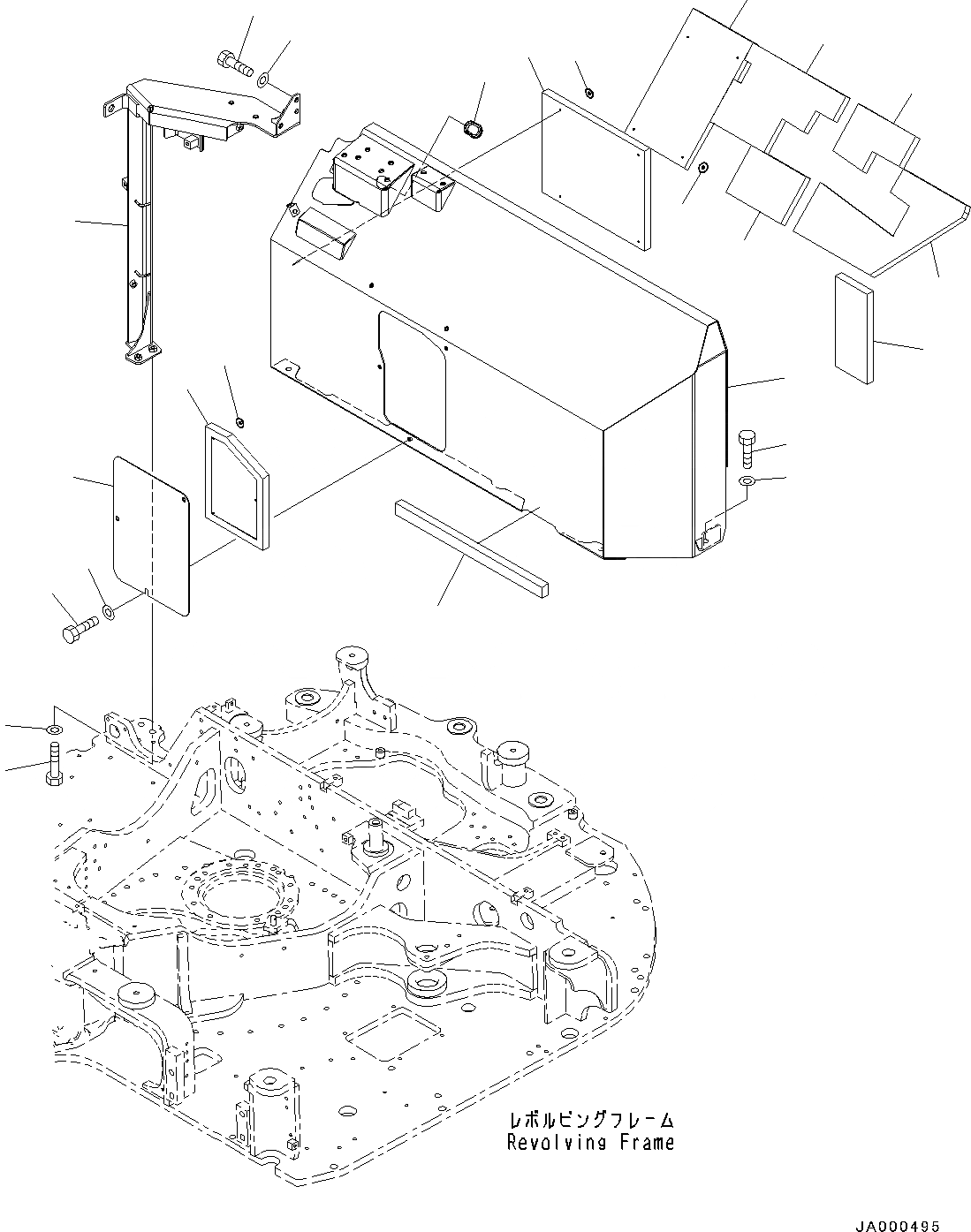 Схема запчастей Komatsu PC88MR-8 - КАБИНА ПЕРЕГОРОДКА. (№-) КАБИНА ПЕРЕГОРОДКА., PROVISION ДЛЯ НАСОС АВТОМАТИЧ. ЗАПРАВКИ ТОПЛИВА УСТАНОВКА