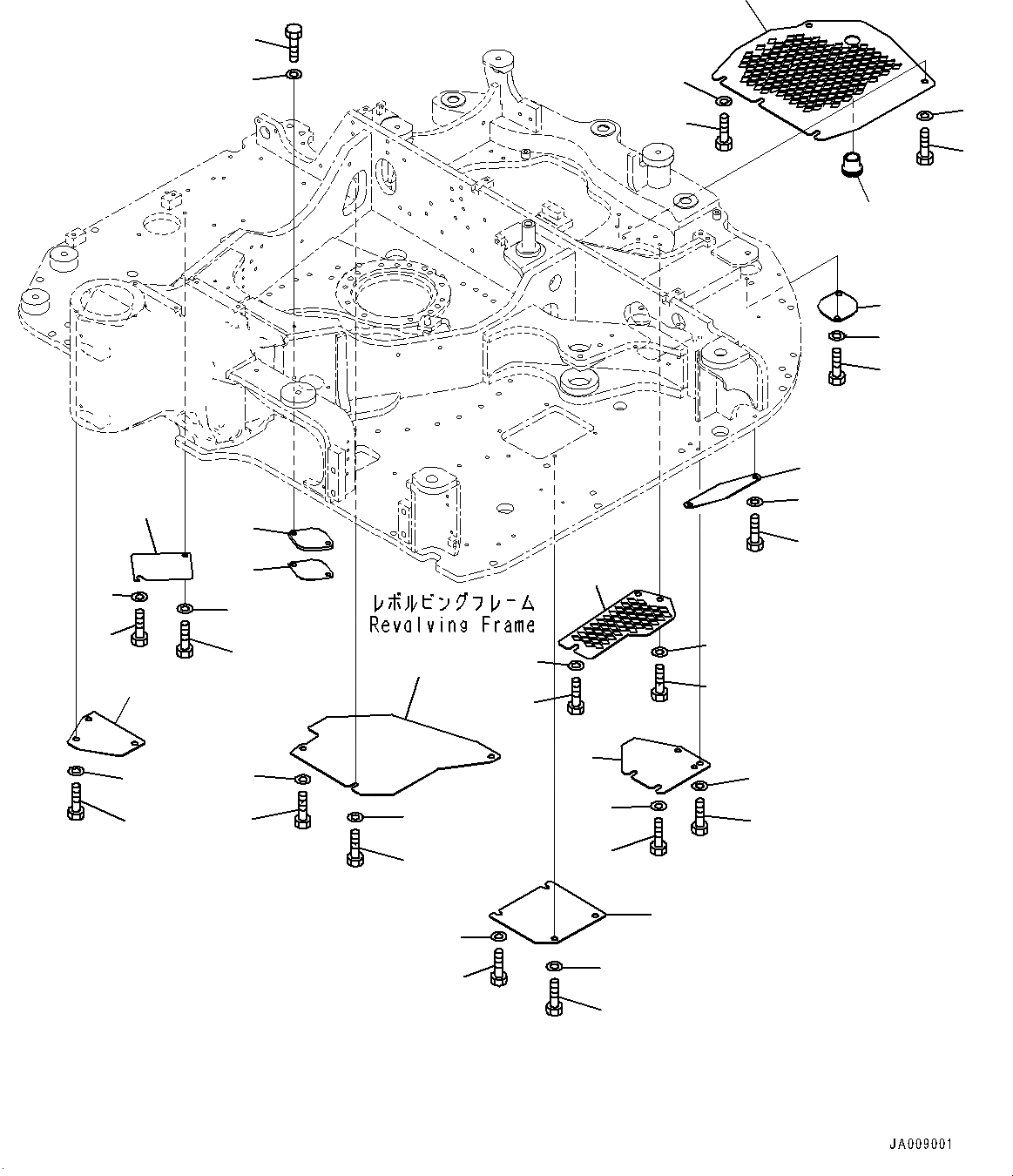 Схема запчастей Komatsu PC88MR-8 - НИЖН. КРЫШКА, (№79-) НИЖН. КРЫШКА