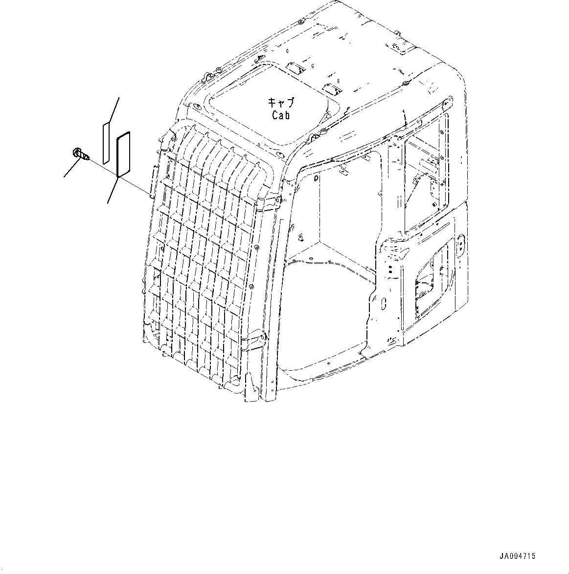 Схема запчастей Komatsu PC88MR-8 - FOPS ПЛАСТИНА (№-) FOPS ПЛАСТИНА, ДЛЯ АНГЛ., ЕС БЕЗОПАСН. REGULATION