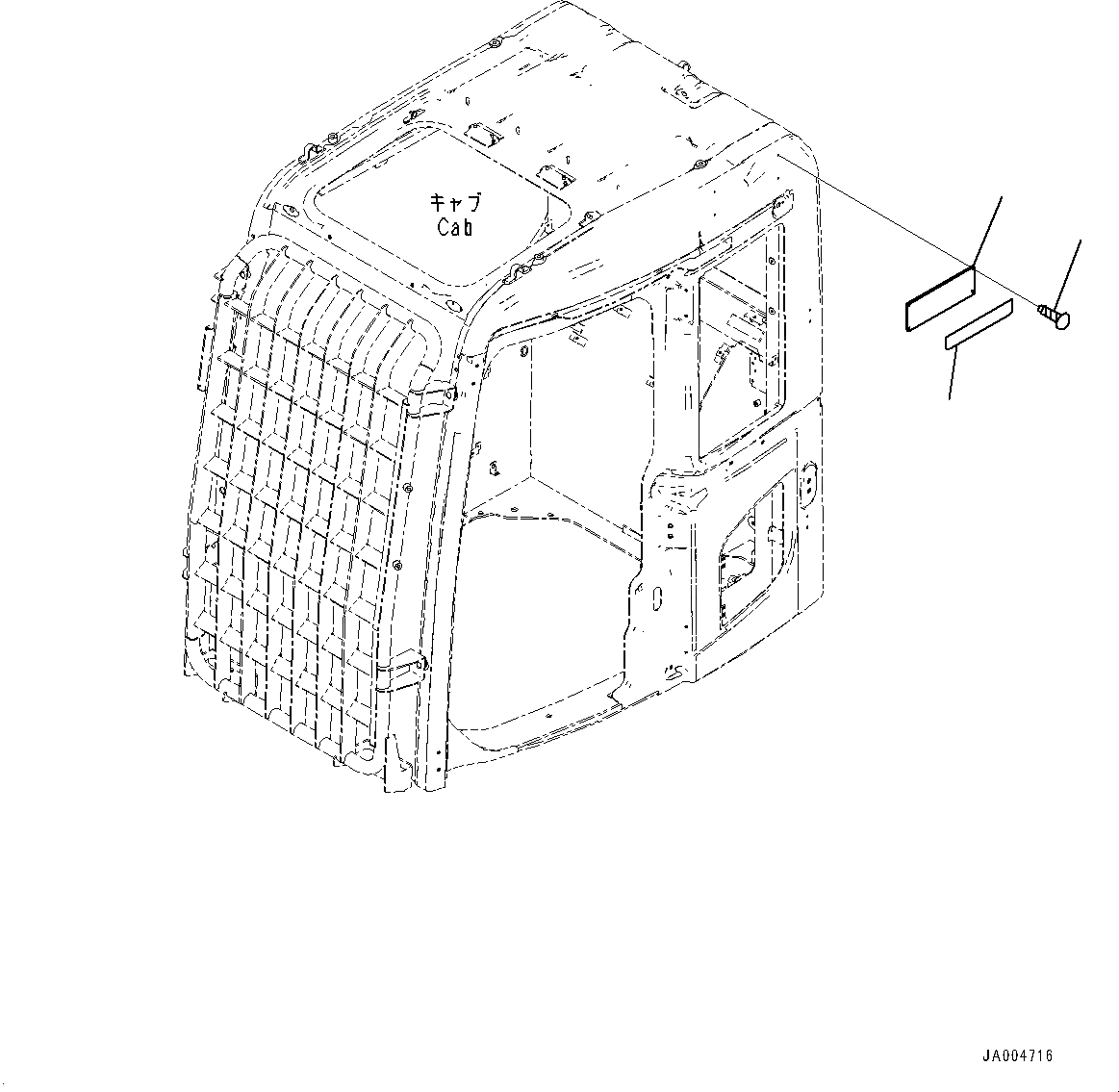 Схема запчастей Komatsu PC88MR-8 - FOPS ПЛАСТИНА (№-) FOPS ПЛАСТИНА, ДЛЯ АНГЛ., ЕС БЕЗОПАСН. REGULATION, ФРОНТАЛЬНАЯ ЗАЩИТА, EC REGULATION LV