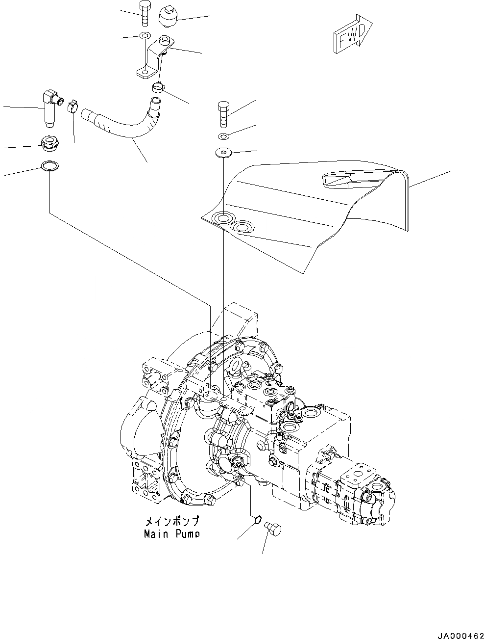 Схема запчастей Komatsu PC88MR-8 - ДЕМПФЕР (№-) ДЕМПФЕР