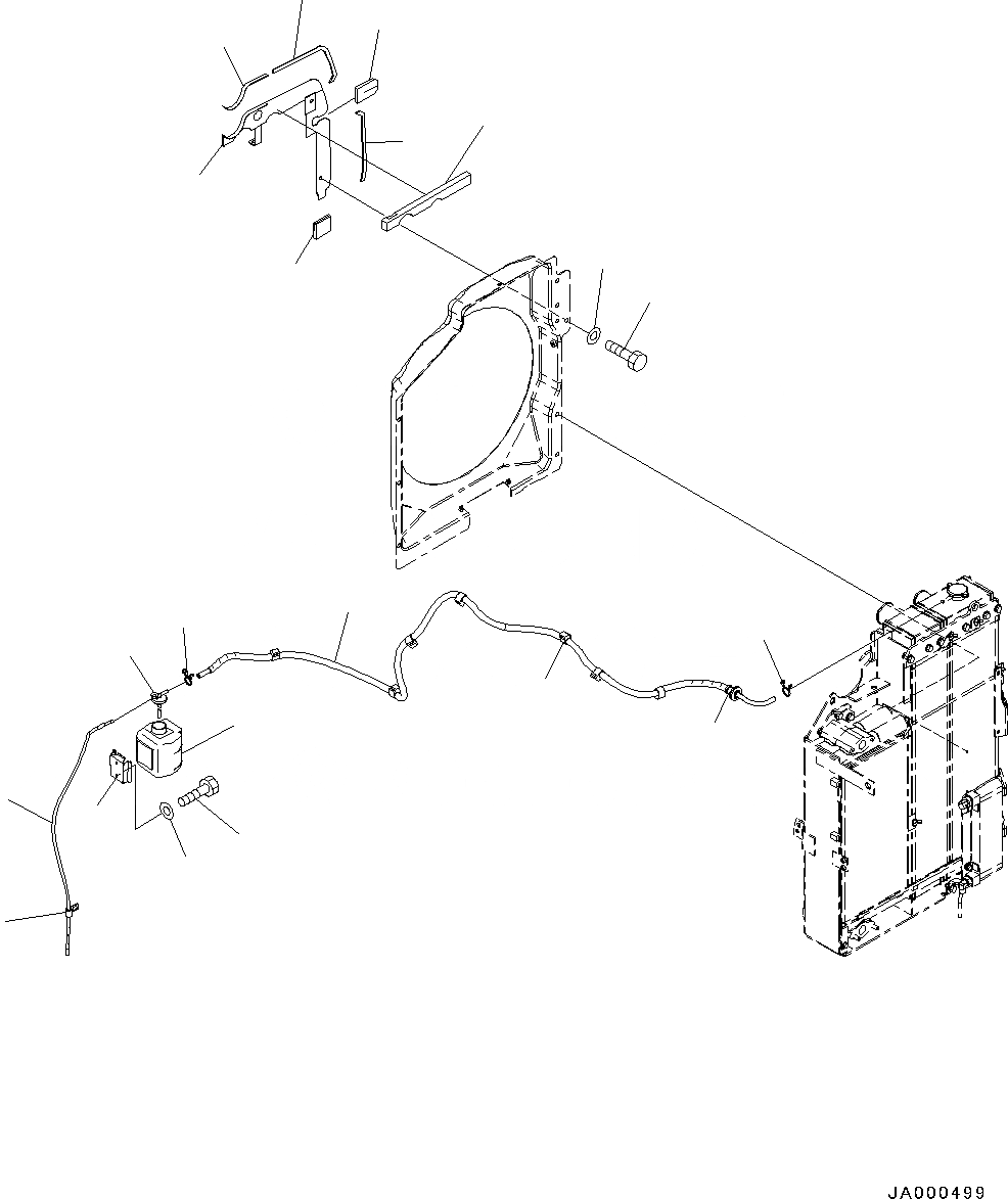 Схема запчастей Komatsu PC88MR-8 - СИСТЕМА ОХЛАЖДЕНИЯ, SUB-БАК (№-) СИСТЕМА ОХЛАЖДЕНИЯ, БЕЗ РАДИАТОР ЗАЩИТАIVE NET