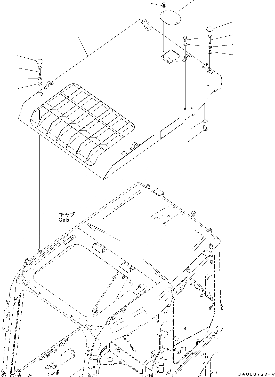 Схема запчастей Komatsu PC88MR-8 - ВЕРХН. ЗАЩИТА (№-) ВЕРХН. ЗАЩИТА