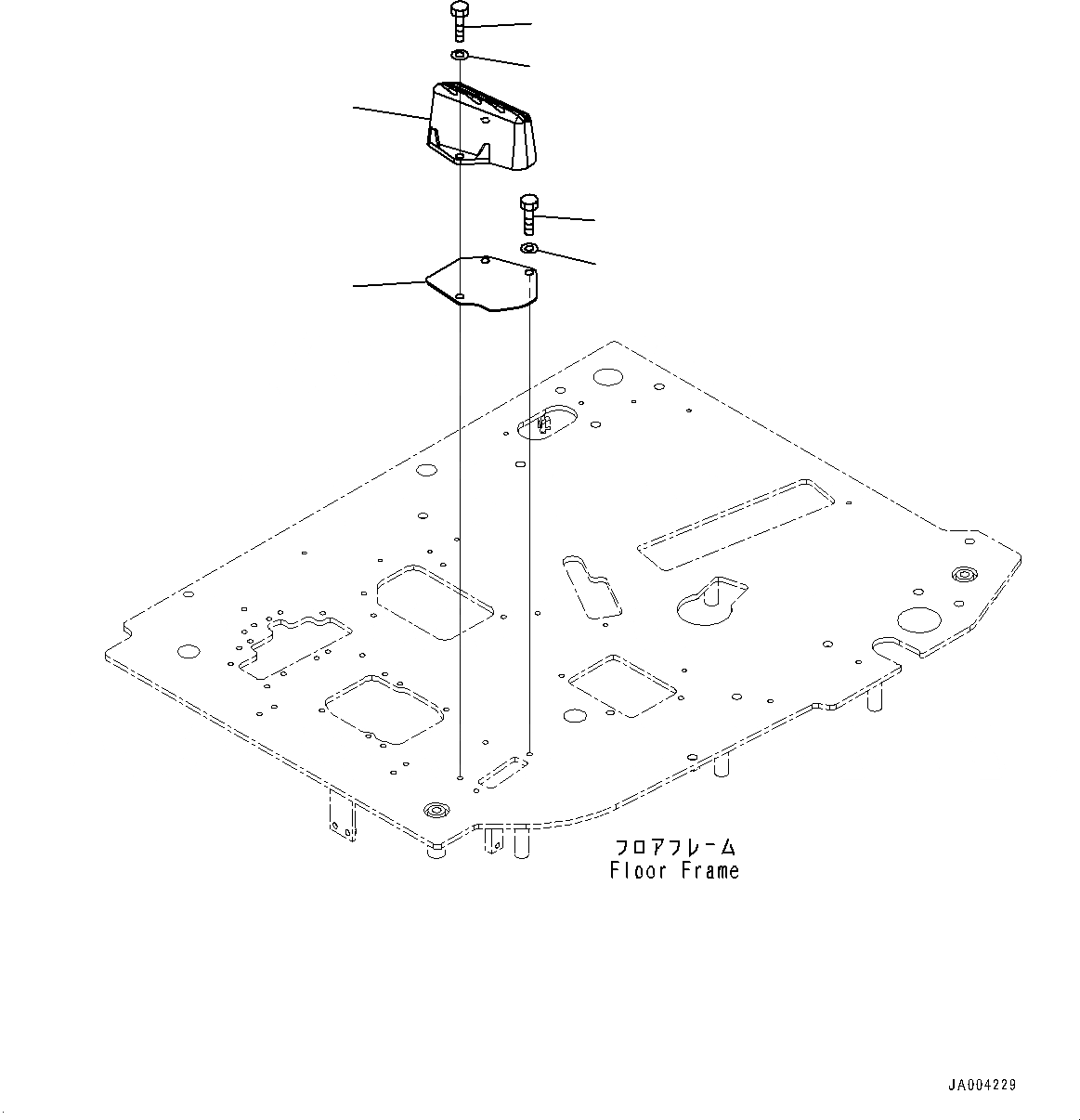 Схема запчастей Komatsu PC88MR-8 - ОСНОВН. КОНСТРУКЦИЯ, ПОЛ, FOOTREST, ЛЕВ. (№-) ОСНОВН. КОНСТРУКЦИЯ, С POWER ANGEL ОТВАЛ