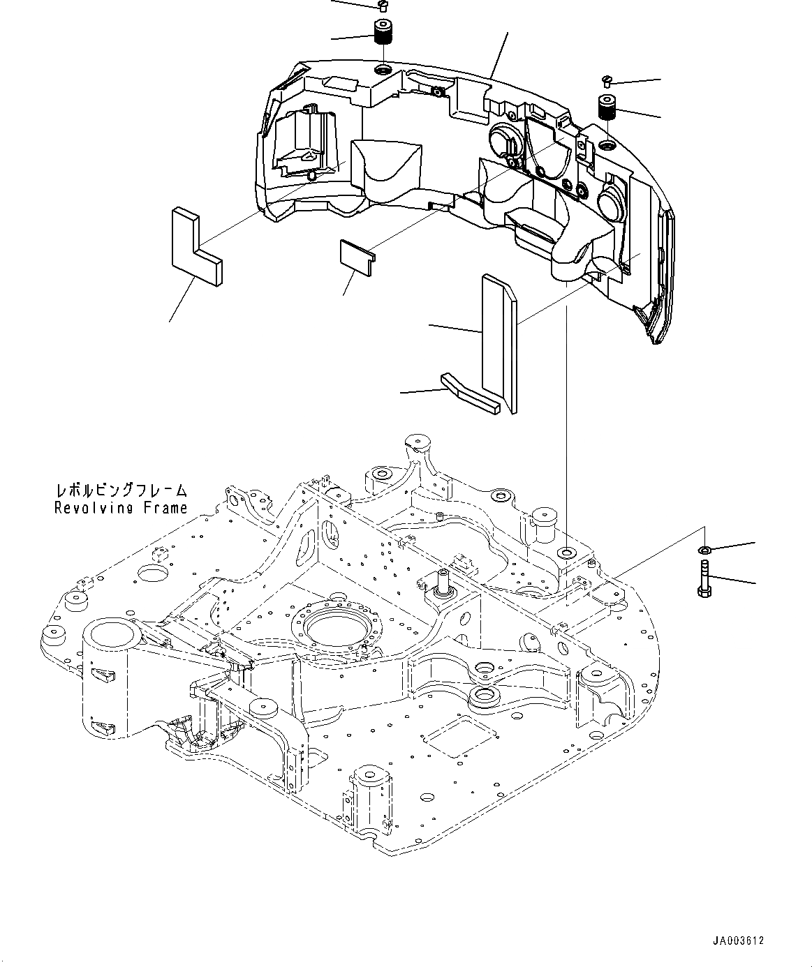 Схема запчастей Komatsu PC88MR-8 - ПРОТИВОВЕС (№8-) ПРОТИВОВЕС, С ВЕС KG