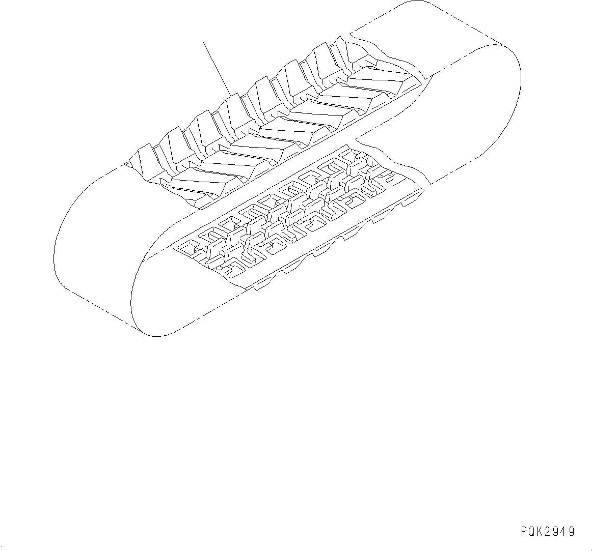 Схема запчастей Komatsu PC88MR-8 - ГУСЕНИЦЫ ASSEMBLY (№-) ГУСЕНИЦЫ ASSEMBLY, РЕЗИН., MM ШИР.