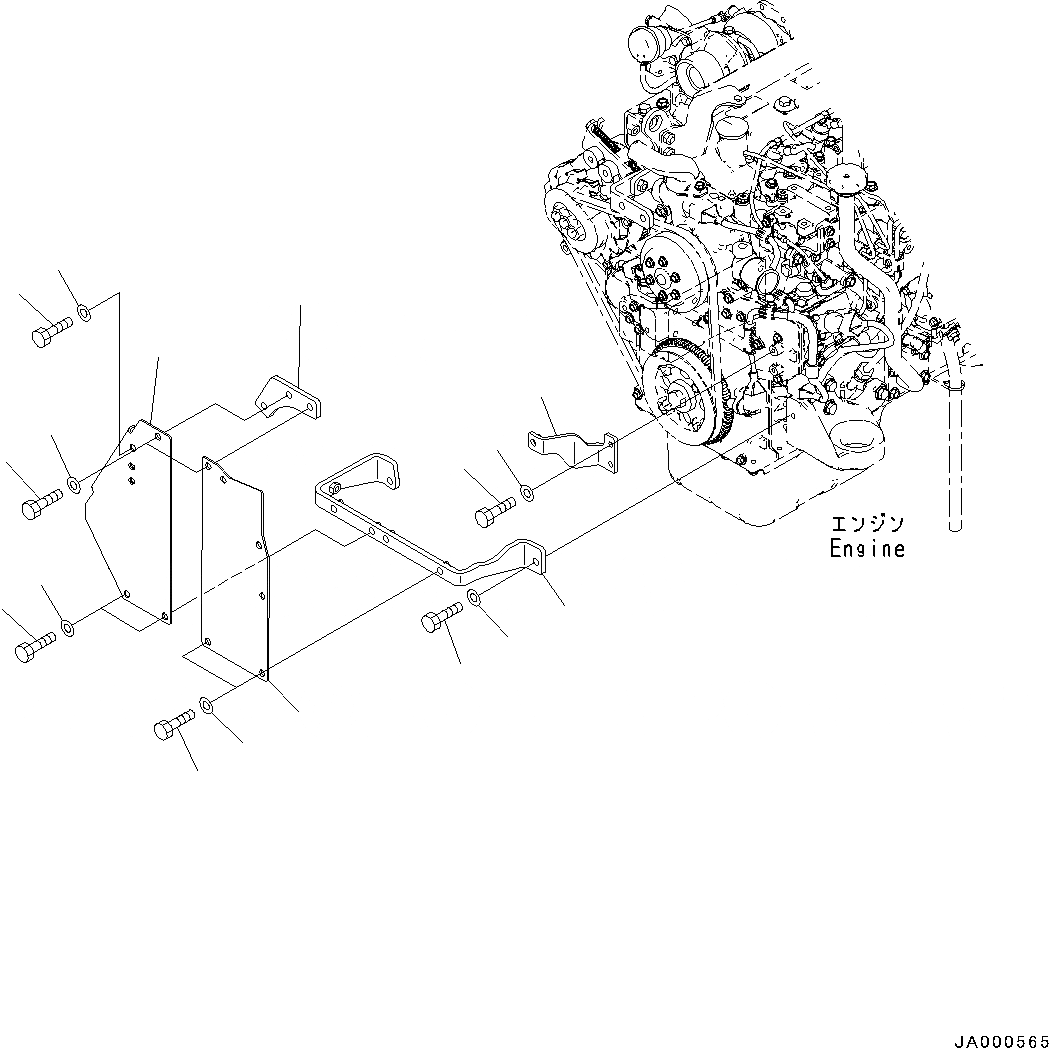 Схема запчастей Komatsu D31EX-22 - ЧАСТИ КОРПУСА (№-) ЧАСТИ КОРПУСА