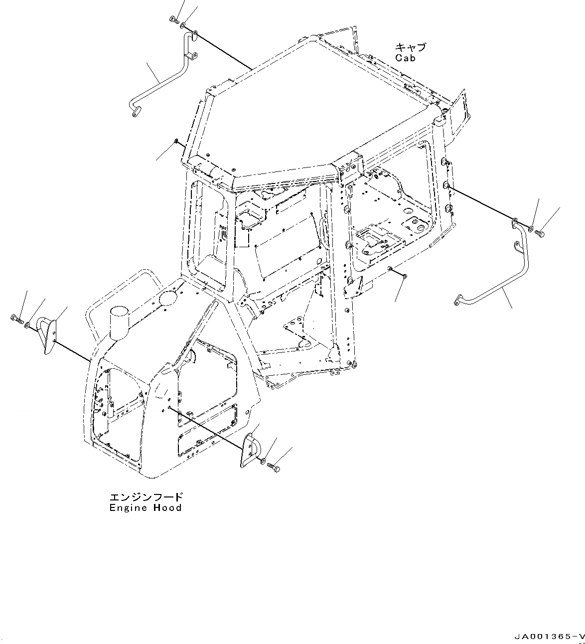 Схема запчастей Komatsu D31EX-22 - ПОРУЧНИ(№-) HANDRAIL