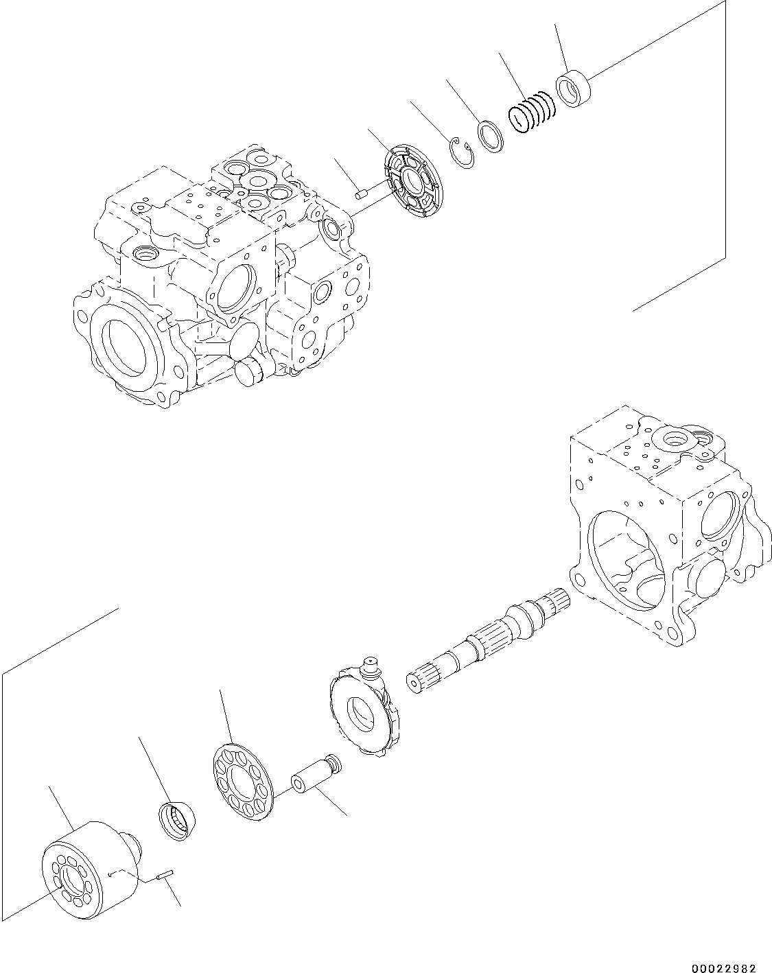 Схема запчастей Komatsu D31PX-22 - ГИДРАВЛ МАСЛ. НАСОС, HST НАСОС (7/) (№-) ГИДРАВЛ МАСЛ. НАСОС