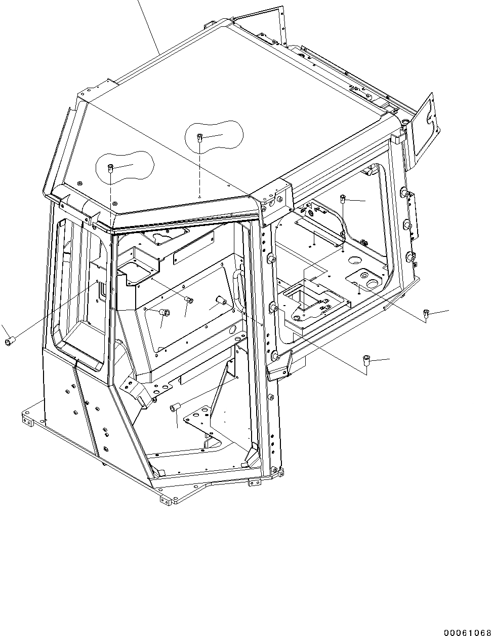 Схема запчастей Komatsu D31PX-22 - КАБИНА ROPS, КУЗОВ (№-) КАБИНА ROPS, PROVISION ДЛЯ РАДИО УСТАНОВКА