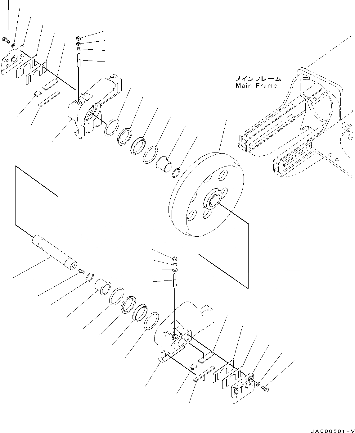 Схема запчастей Komatsu D31PX-22 - ПЕРЕДН. ЛЕНИВЕЦ (№-) ПЕРЕДН. ЛЕНИВЕЦ