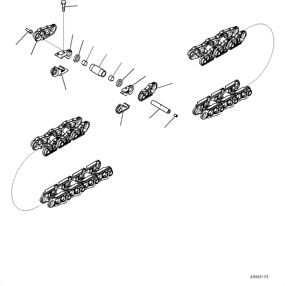 Схема запчастей Komatsu D31PX-22 - ГУСЕН. ЦЕПЬ ASSEMBLY (№-) ГУСЕН. ЦЕПЬ ASSEMBLY, ПОДАЮЩ. ONLY, ТРОЙНОЙ ГРУНТОЗАЦЕП. SHOE