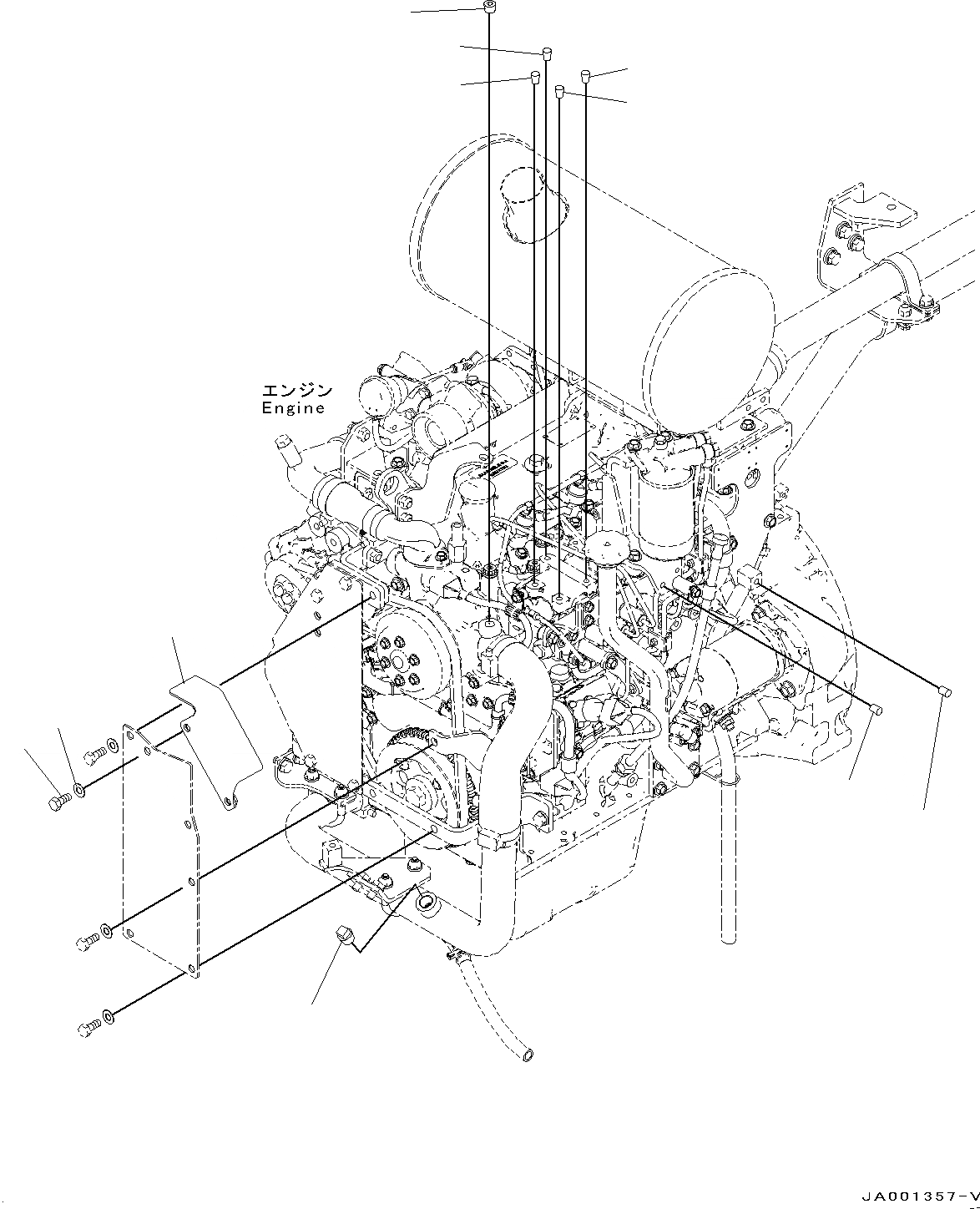 Схема запчастей Komatsu D37EX-22 - ШКИВ КРЫШКА(№-) ШКИВ COVER