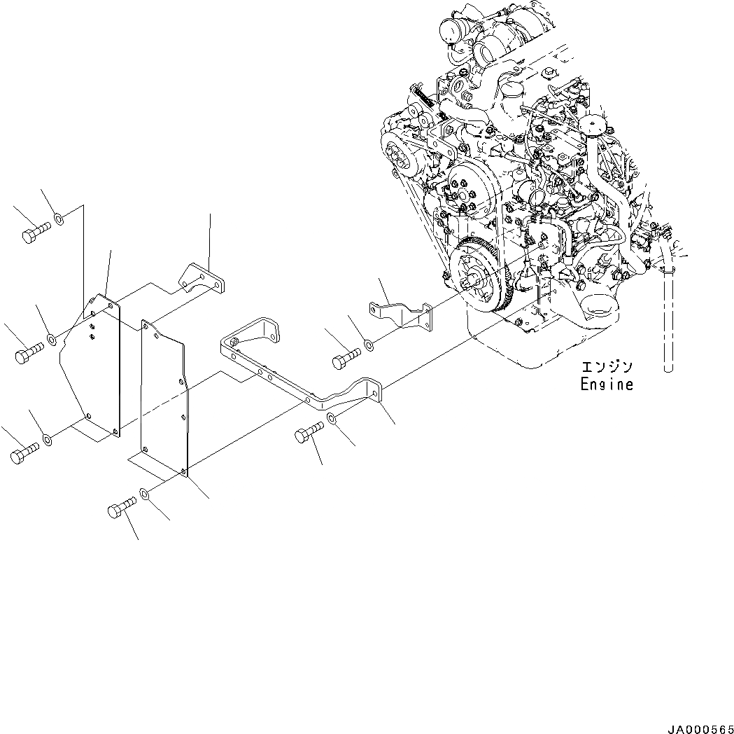 Схема запчастей Komatsu D37EX-22 - ЧАСТИ КОРПУСА (№-) ЧАСТИ КОРПУСА