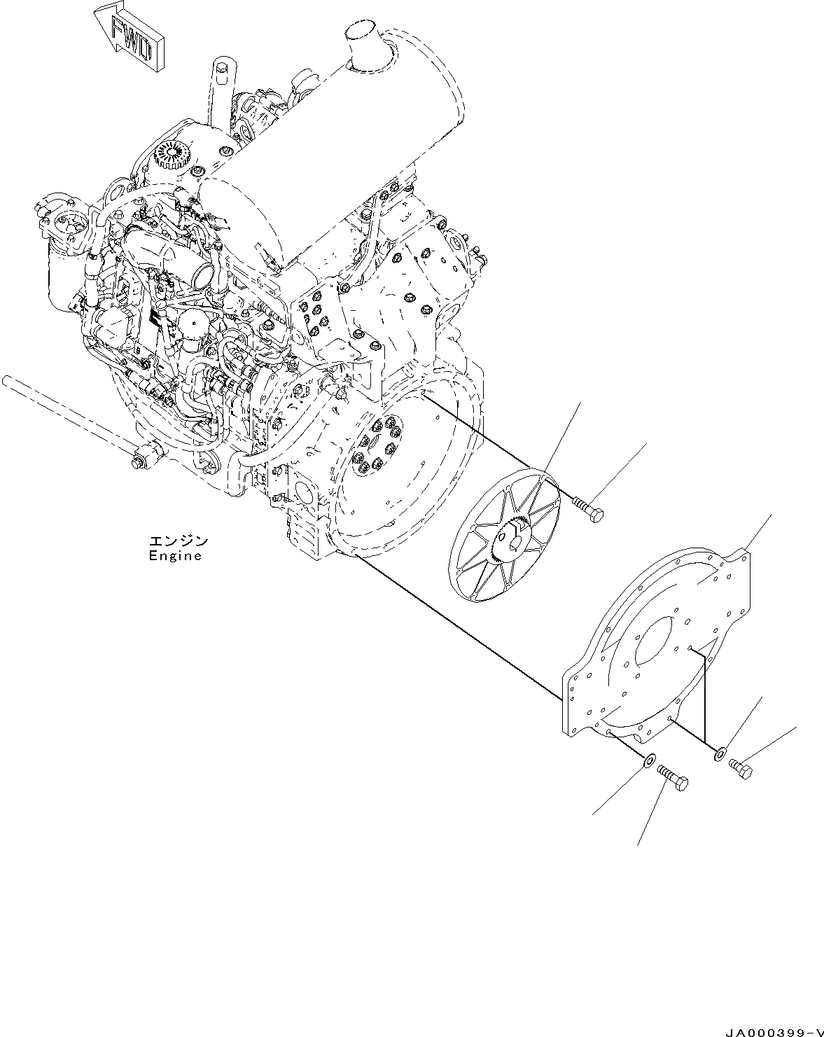 Схема запчастей Komatsu D37EX-22 - ДЕМПФЕР (№-) ДЕМПФЕР