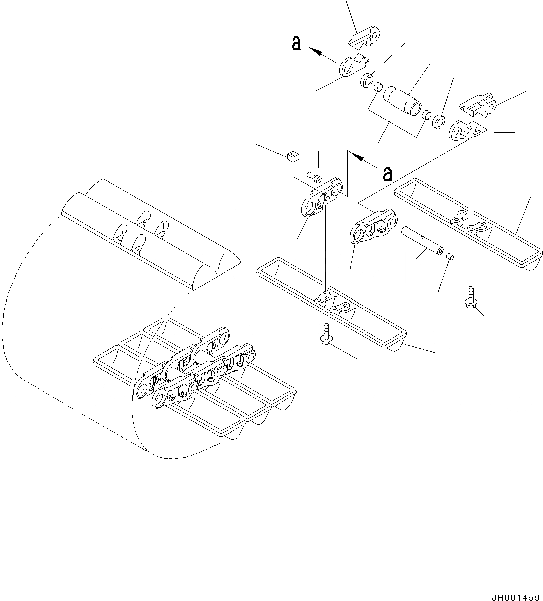 Схема запчастей Komatsu D37PX-22 - ГУСЕНИЦЫ ASSEMBLY (№-) ГУСЕНИЦЫ ASSEMBLY, БОЛОТН. SHOE, MM ШИР.