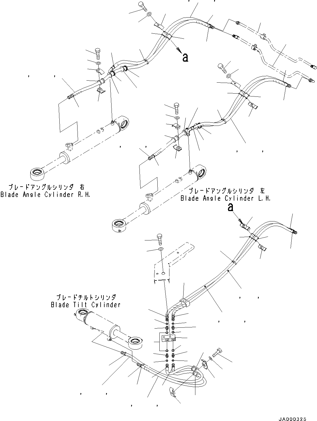 Схема запчастей Komatsu D37PX-22 - DOZER ГИДРОЛИНИЯ, ТРУБЫ (№-) DOZER ГИДРОЛИНИЯ