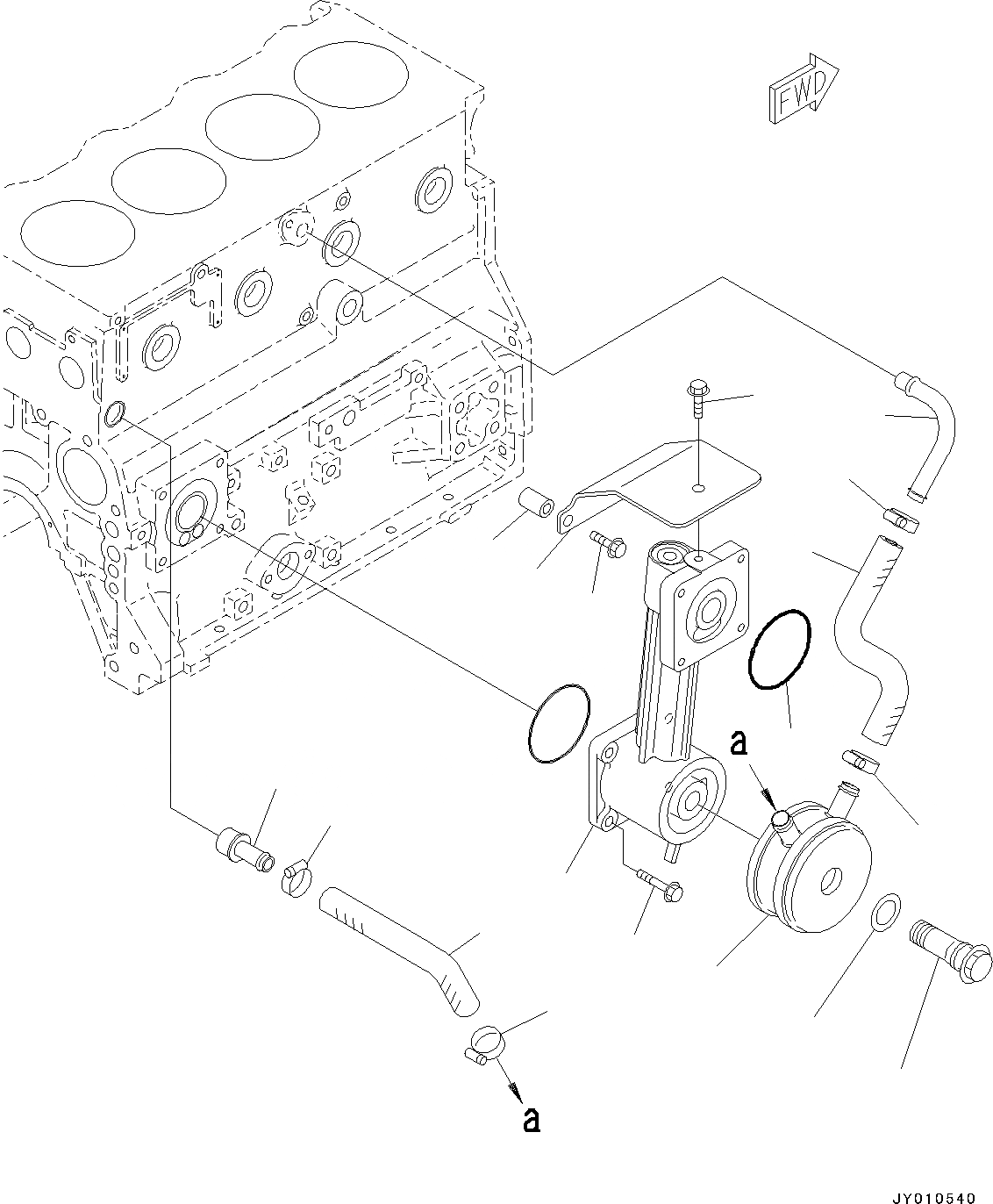 Схема запчастей Komatsu SAA4D95LE-5AA - ДВИГАТЕЛЬ МАСЛООХЛАДИТЕЛЬ (№7-) ДВИГАТЕЛЬ МАСЛООХЛАДИТЕЛЬ