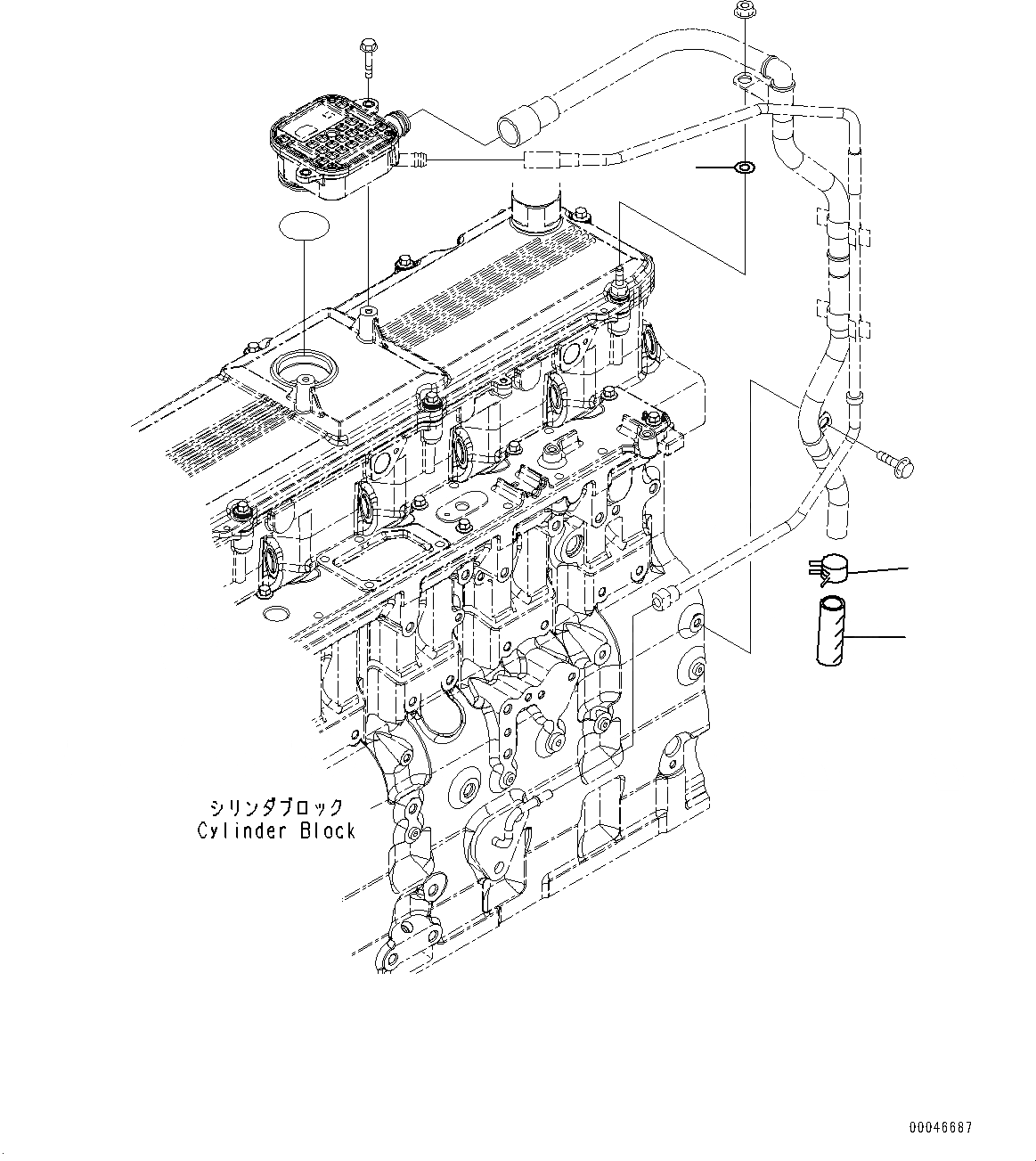 Схема запчастей Komatsu SAA6D114E-3D - ПАТРУБКИ САПУНА (№877-) ПАТРУБКИ САПУНА