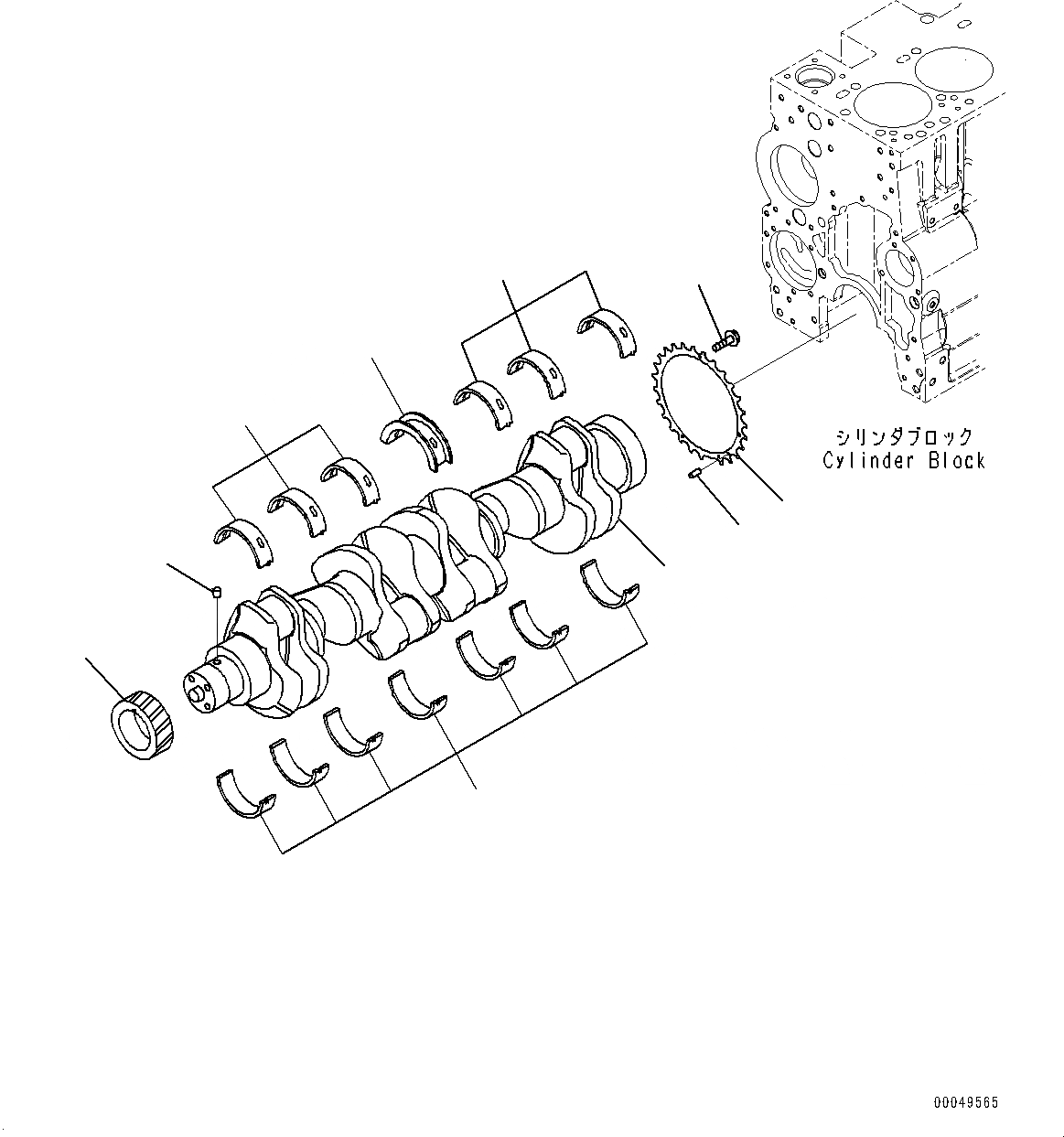 Схема запчастей Komatsu SAA6D114E-3D - КОЛЕНВАЛ (№877-) КОЛЕНВАЛ