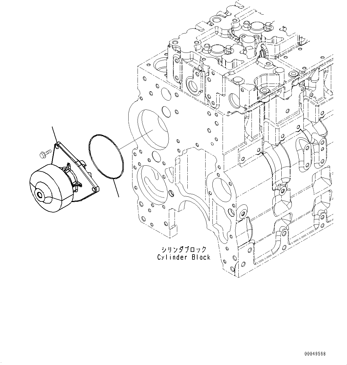 Схема запчастей Komatsu SAA6D114E-3D - ВОДЯНАЯ ПОМПА (№877-) ВОДЯНАЯ ПОМПА