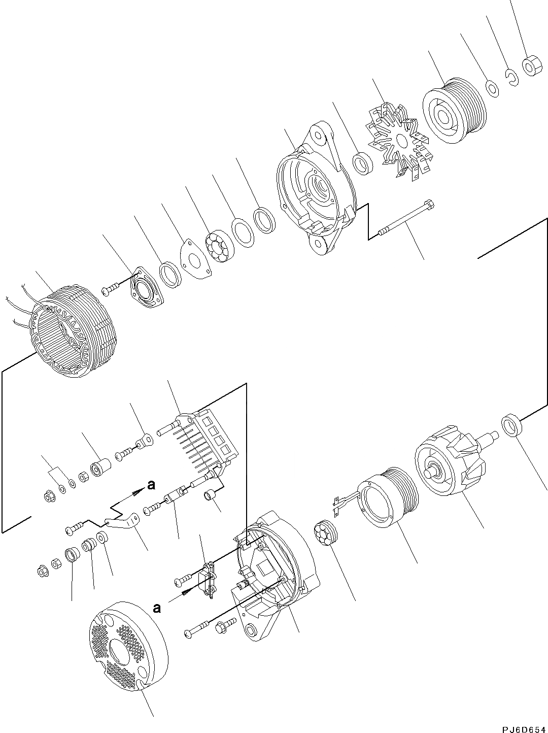 Схема запчастей Komatsu SAA6D114E-3D - ГЕНЕРАТОР (№877-8) ГЕНЕРАТОР, AMP.