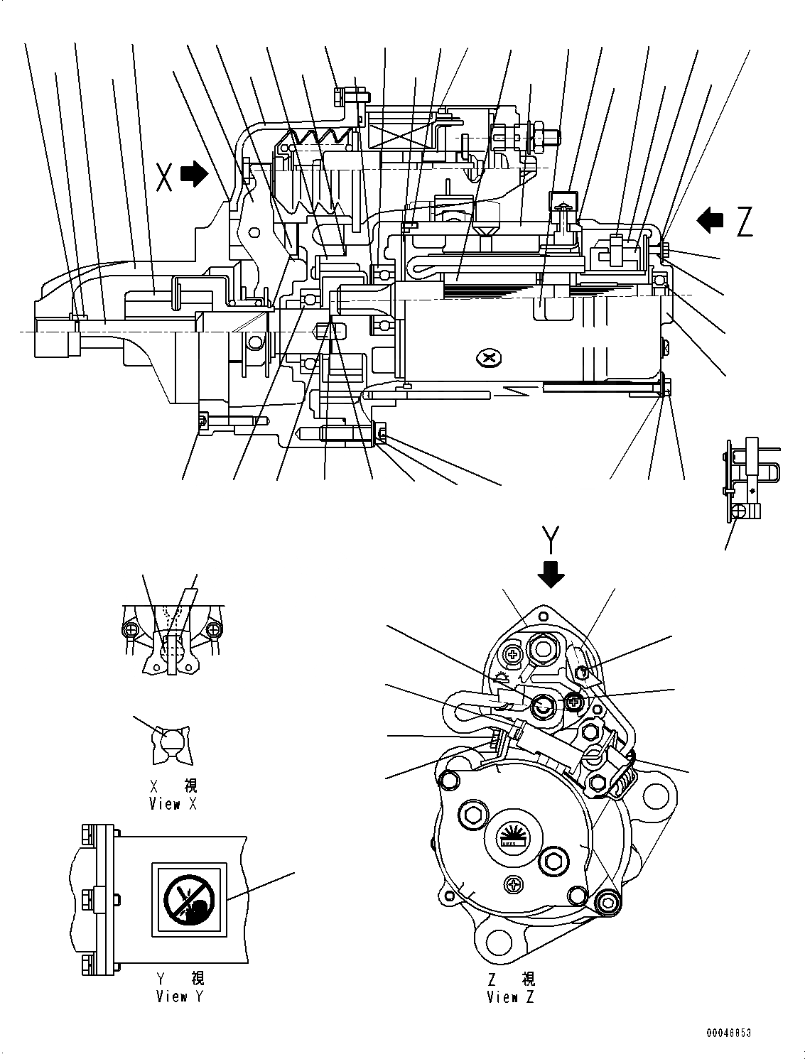 Схема запчастей Komatsu SAA6D114E-3D - СТАРТЕР (№877-) СТАРТЕР, 7.KW