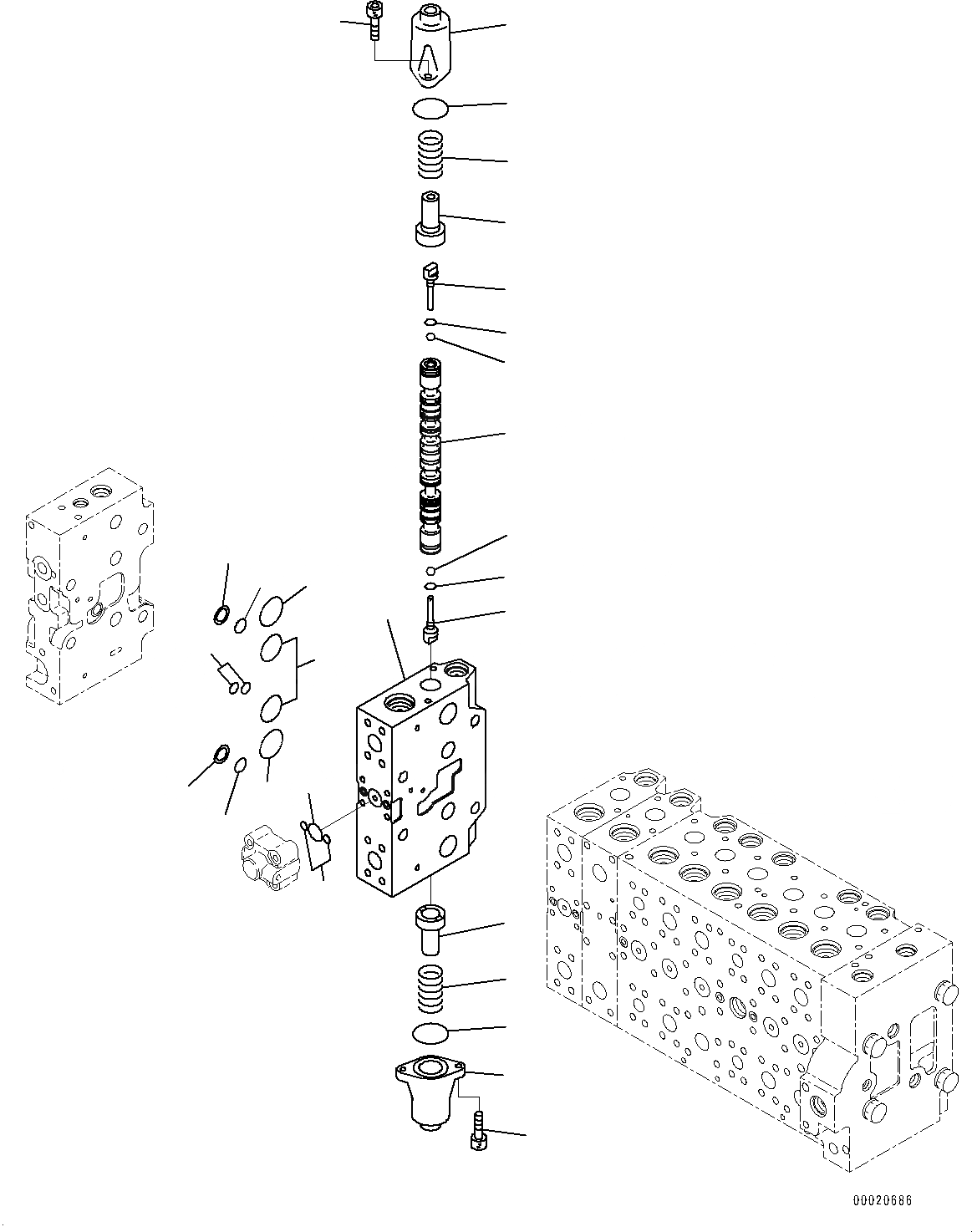 Схема запчастей Komatsu PC400LC-8 - УПРАВЛЯЮЩ. КЛАПАН, ВНУТР. ЧАСТИ (/) (№7-) УПРАВЛЯЮЩ. КЛАПАН, С -ДОПОЛН. АКТУАТОР ТРУБЫ, АККУМУЛЯТОР