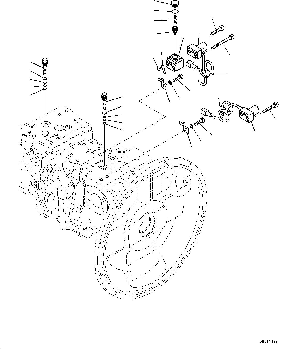 Схема запчастей Komatsu PC400LC-8 - ПОРШЕНЬ НАСОС, ВНУТР. ЧАСТИ (/) (№799-) ПОРШЕНЬ НАСОС