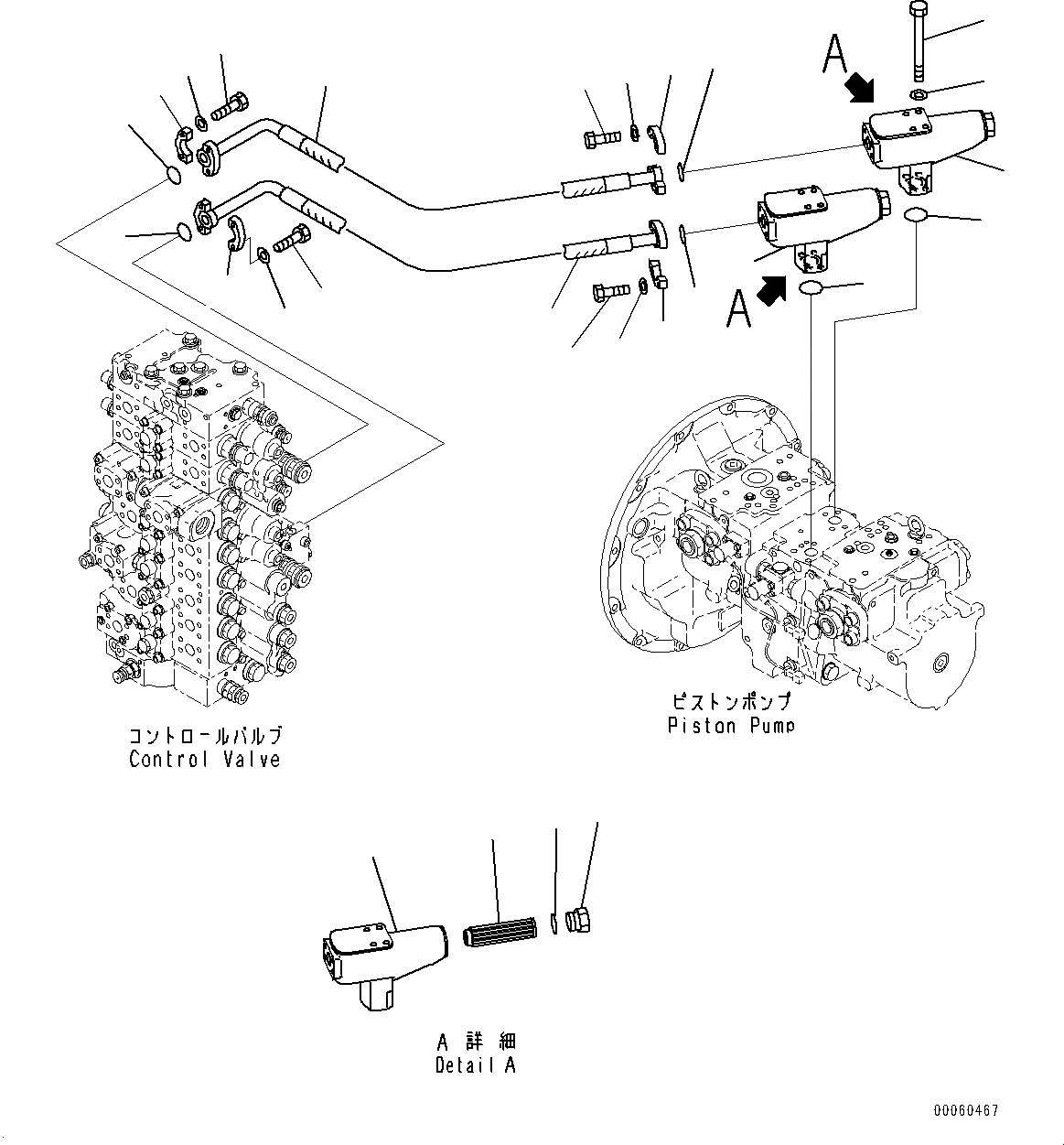 Схема запчастей Komatsu PC400LC-8 - ПОДАЮЩ. ТРУБЫ (№7-) ПОДАЮЩ. ТРУБЫ, С ПРОХОДНЫМ ФИЛЬТРОМ