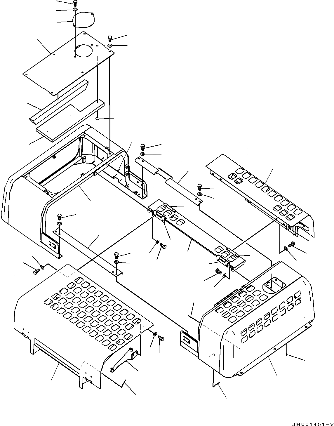 Схема запчастей Komatsu PC400LC-8 - КАПОТ, РАМА (№7-) КАПОТ, ДЛЯ EC NOISE REGULATION