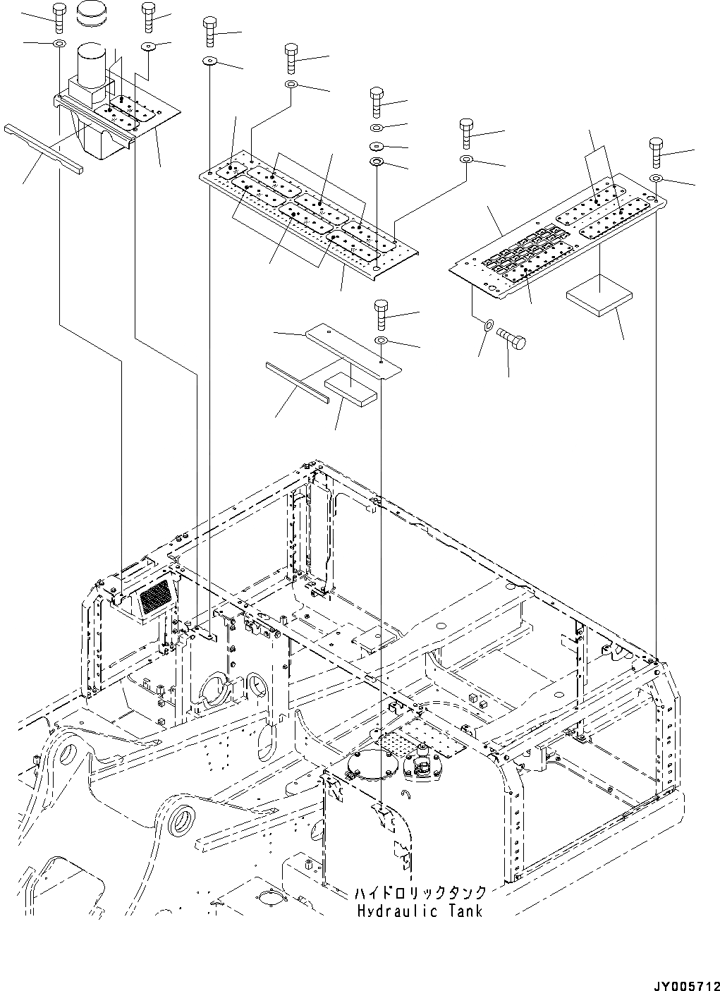 Схема запчастей Komatsu PC400LC-8 - КАБИНА COVER, (/) (№7-7) КАБИНА COVER, С ПРЕФИЛЬТР