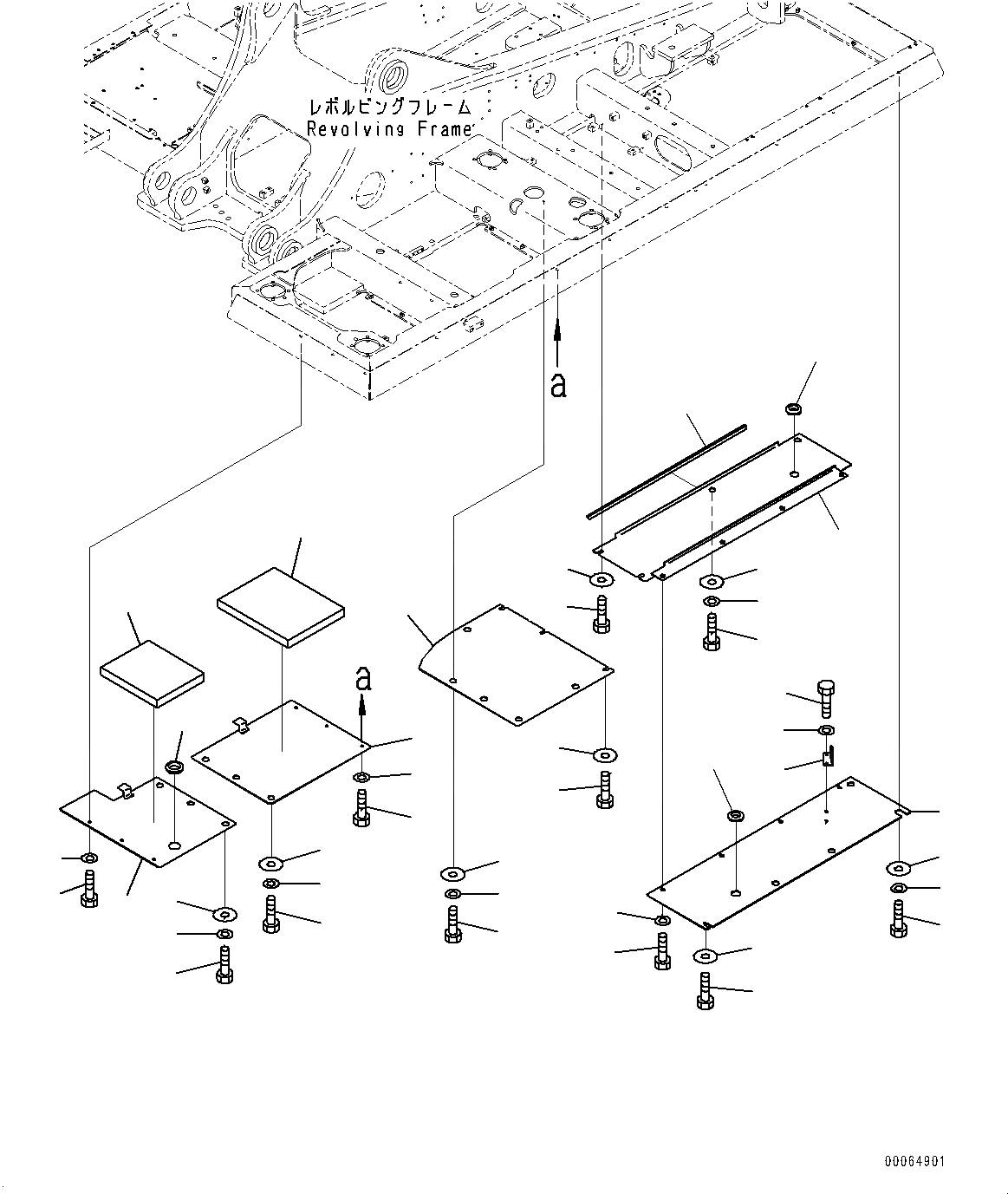 Схема запчастей Komatsu PC400LC-8 - НИЖН. КРЫШКА, (/) (№7-) НИЖН. КРЫШКА, УСИЛ.ENED