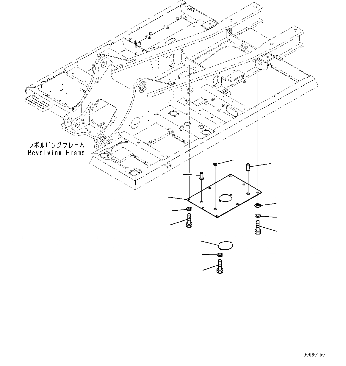 Схема запчастей Komatsu PC400LC-8 - НИЖН. КРЫШКА, (/) (№7-7) НИЖН. КРЫШКА, УСИЛ.ENED