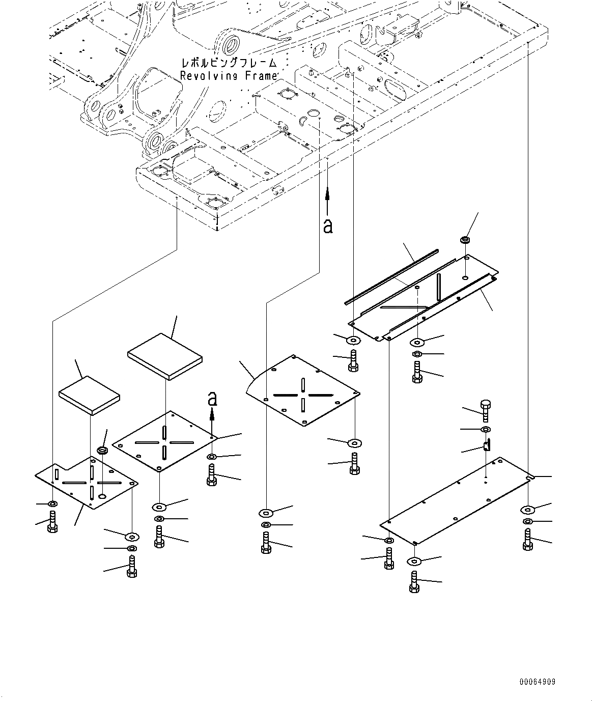 Схема запчастей Komatsu PC400LC-8 - НИЖН. КРЫШКА, (/) (№7-) НИЖН. КРЫШКА, ДЛЯ ЗАПРАВОЧН.LING НАСОС