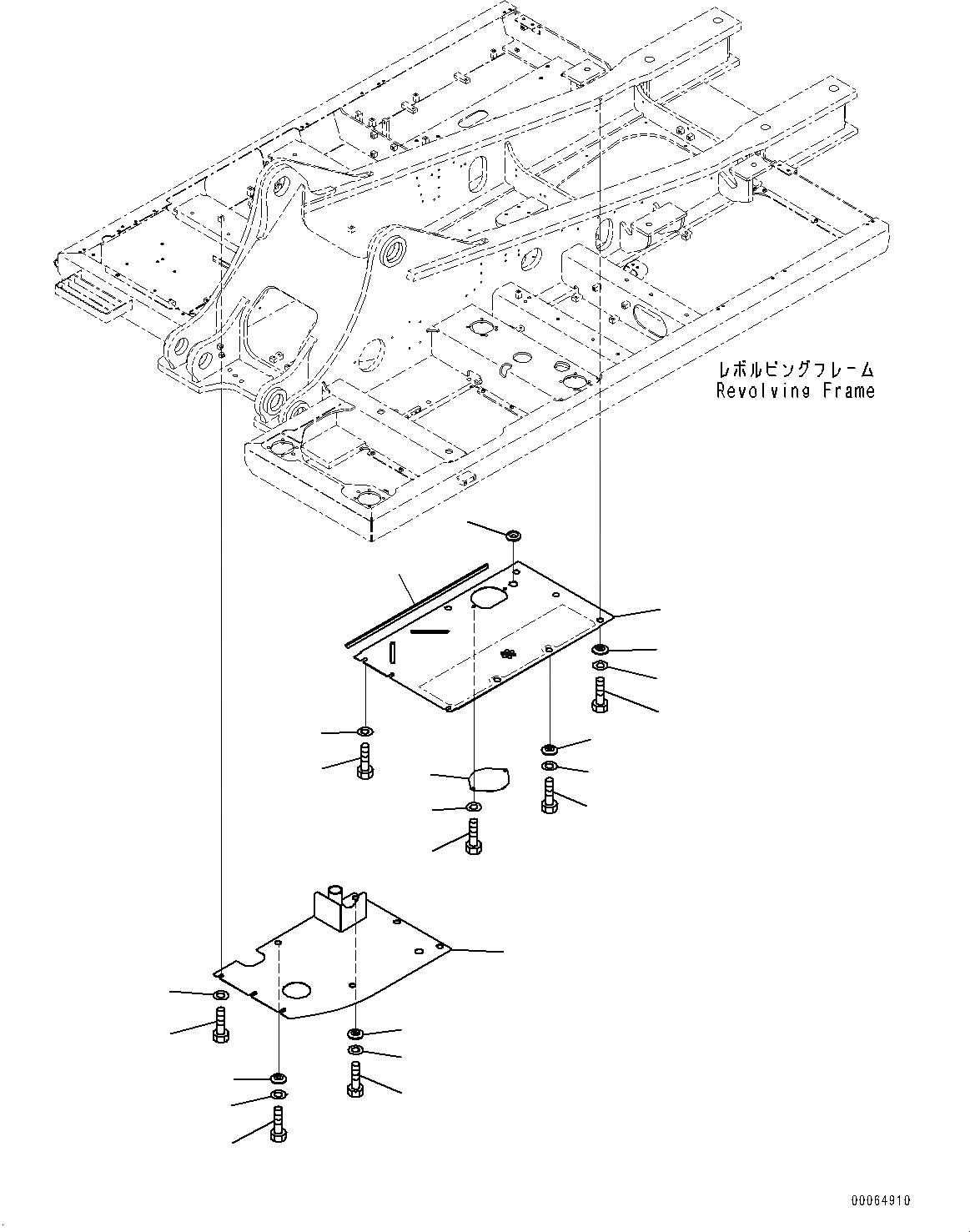 Схема запчастей Komatsu PC400LC-8 - НИЖН. КРЫШКА, (/) (№7-) НИЖН. КРЫШКА, ДЛЯ ЗАПРАВОЧН.LING НАСОС