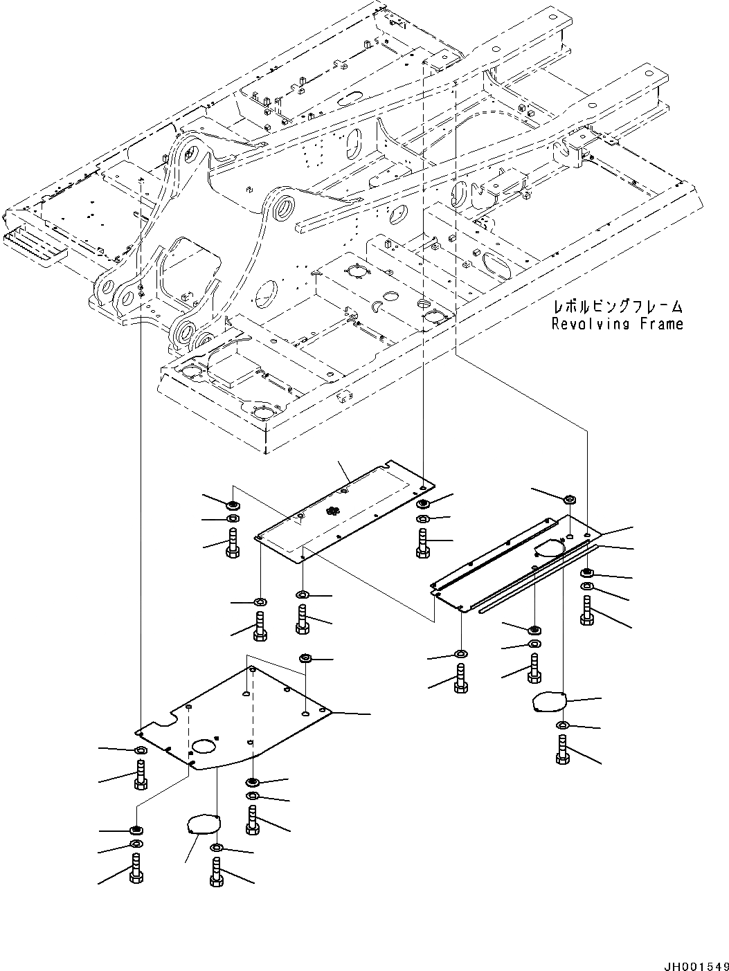 Схема запчастей Komatsu PC400LC-8 - НИЖН. КРЫШКА, (/) (№7-) НИЖН. КРЫШКА, УСИЛ.ENED, ДЛЯ АВСТРАЛИИ