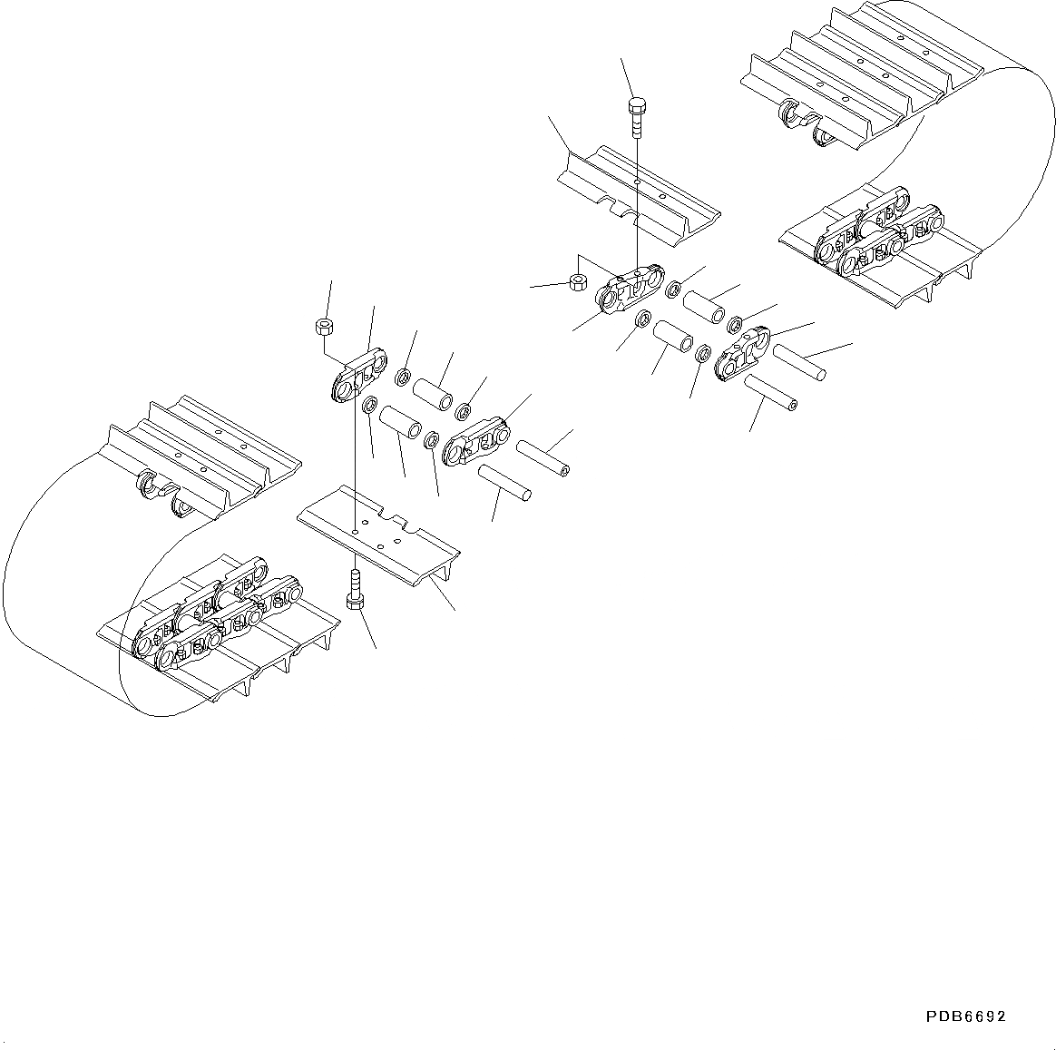 Схема запчастей Komatsu PC400LC-8 - ГУСЕНИЦЫ ASSEMBLY (№7-) ГУСЕНИЦЫ ASSEMBLY, ОДИНОЧН. ГРУНТОЗАЦЕП SHOE, MM ШИР., СМАЗ. УПЛОТНЕНИЕED ТИП, 98 SET