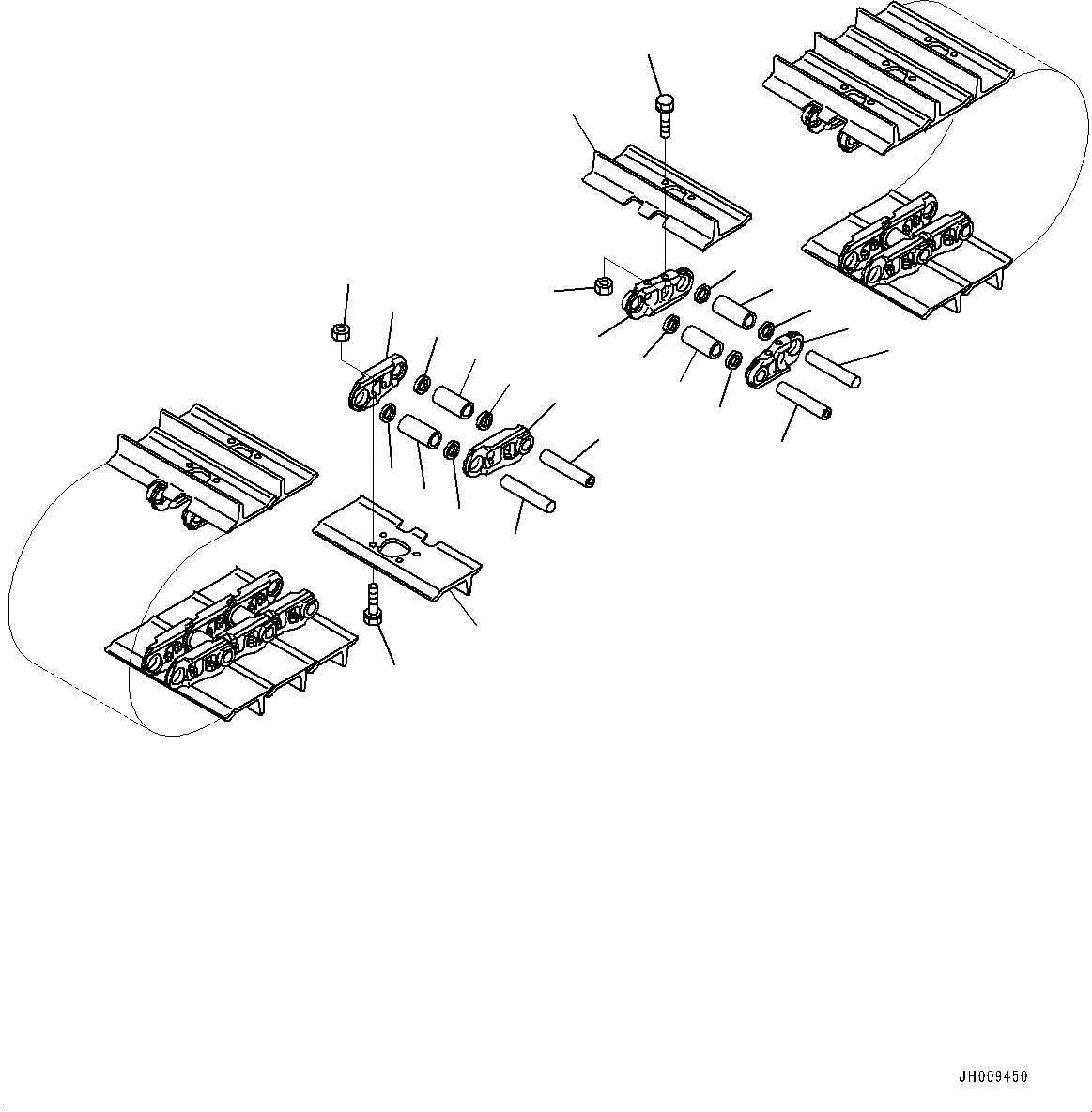 Схема запчастей Komatsu PC400LC-8 - ГУСЕНИЦЫ ASSEMBLY (№77-) ГУСЕНИЦЫ ASSEMBLY, TRAPEZOIDAL БОЛЬШ. ОТВЕРСТИЕD ОДИНОЧН. ГРУНТОЗАЦЕП SHOE, MM ШИР., СМАЗ. УПЛОТНЕНИЕED ТИП, 98 SET