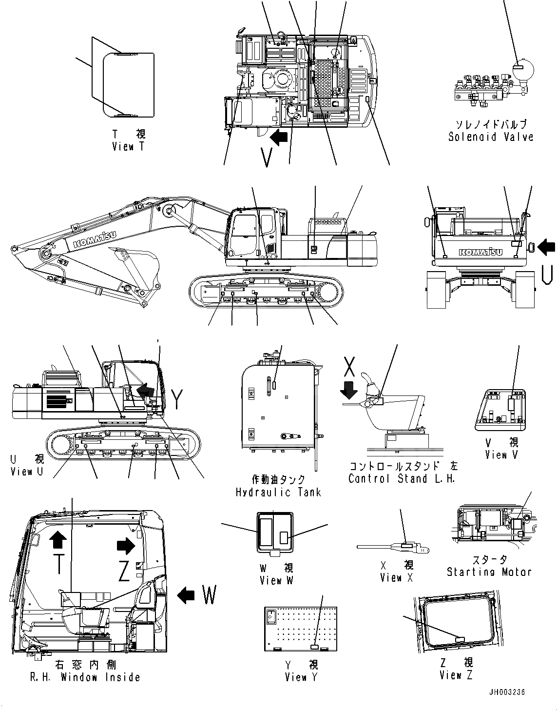 Схема запчастей Komatsu PC400LC-8 - МАРКИРОВКА, (№78-) МАРКИРОВКА, АНГЛ., БУКВЕНН.