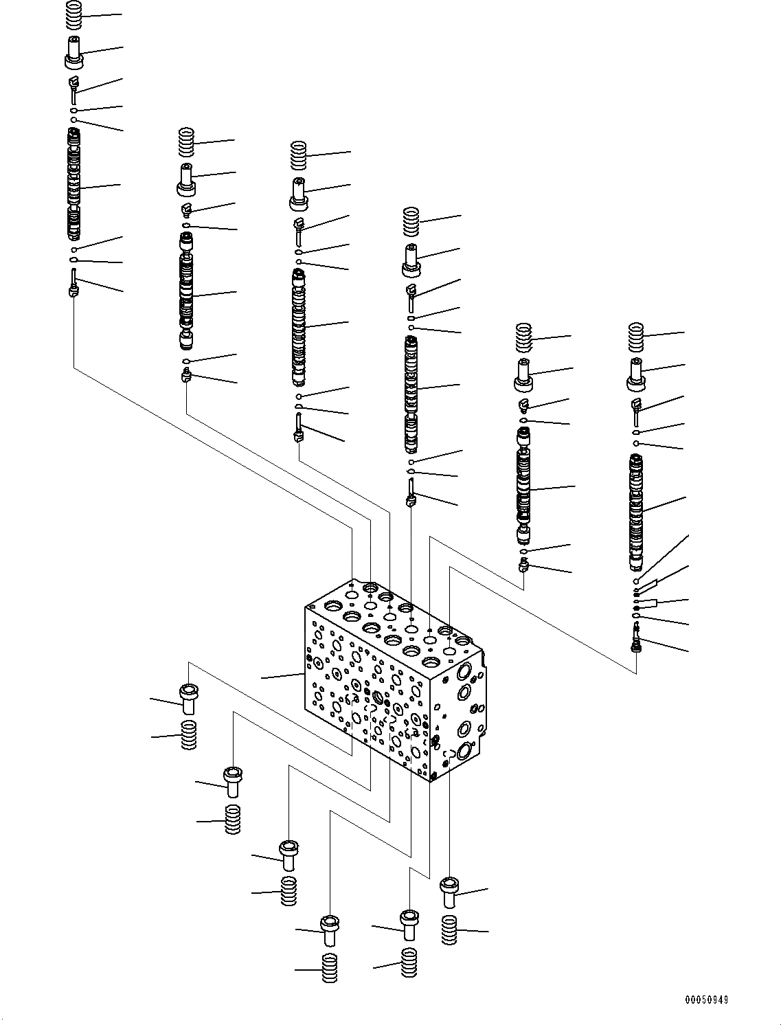 Схема запчастей Komatsu PC400-8 - УПРАВЛЯЮЩ. КЛАПАН, ВНУТР. ЧАСТИ (/) (№7-) УПРАВЛЯЮЩ. КЛАПАН, ДЛЯ CHINA