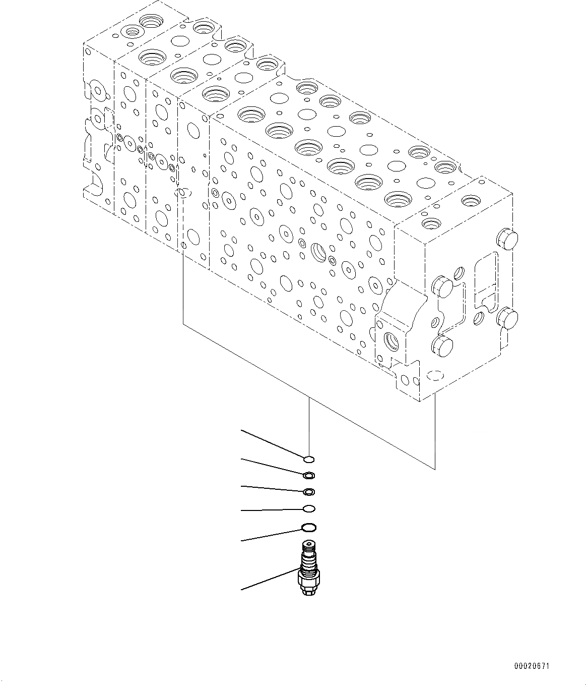 Схема запчастей Komatsu PC400-8 - УПРАВЛЯЮЩ. КЛАПАН, ВНУТР. ЧАСТИ (8/) (№7-) УПРАВЛЯЮЩ. КЛАПАН, С -ДОПОЛН. АКТУАТОР ТРУБЫ, АККУМУЛЯТОР